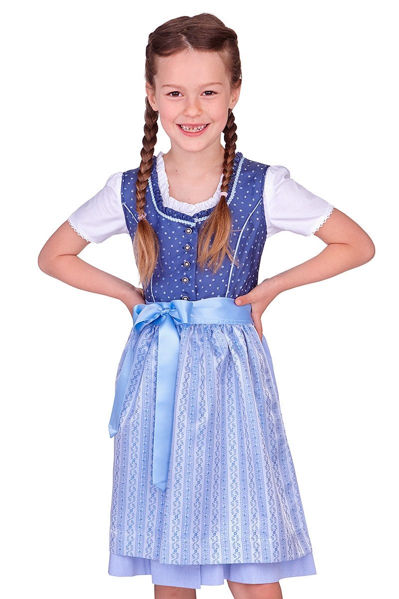 Isar-Trachten Dirndl Kinderdirndl 3tlg. - AMEA - denim/hellblau