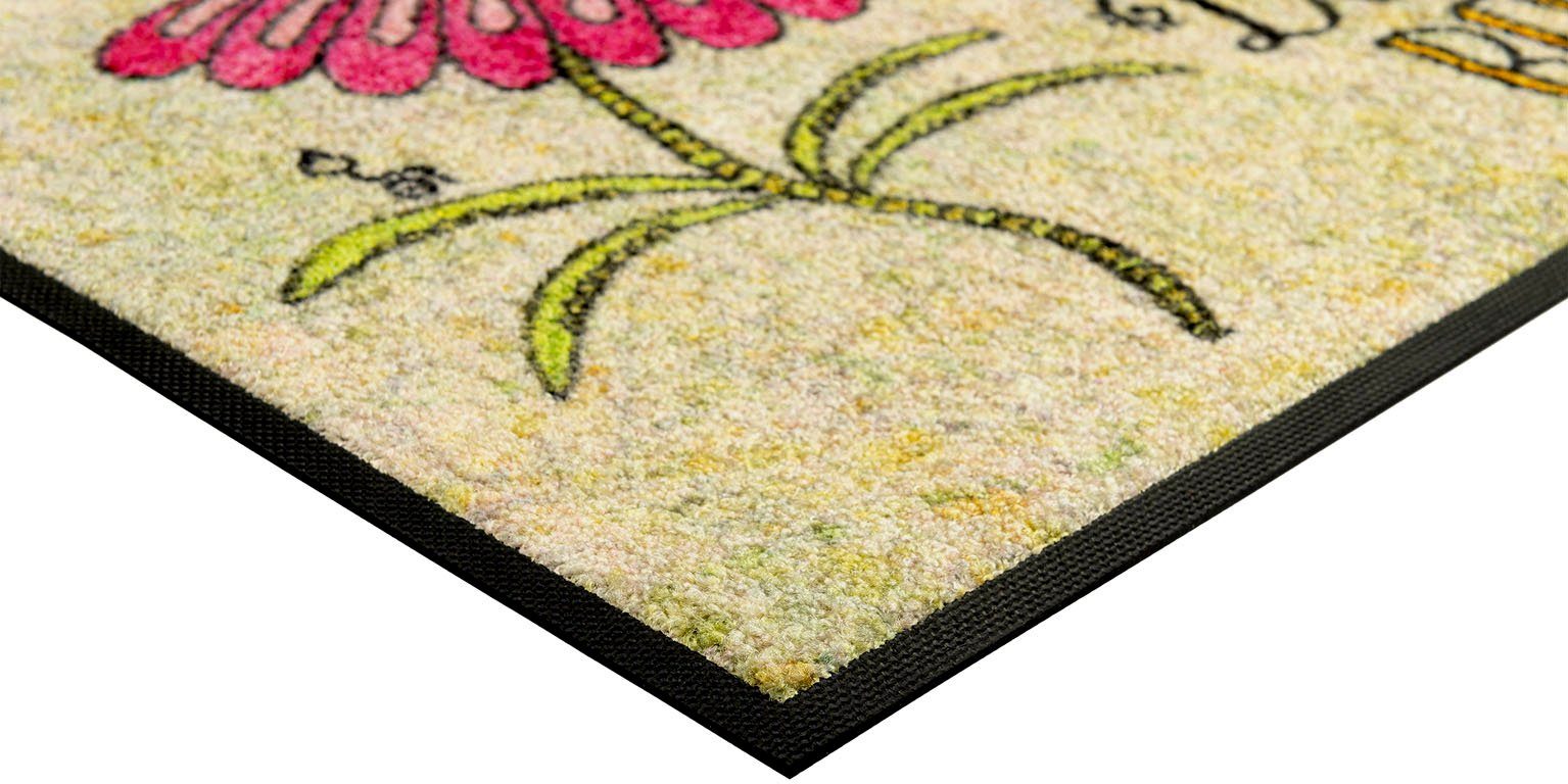 wash+dry by Kleen-Tex Fußmatte Bee Happy, rechteckig – Bild 5 von 5