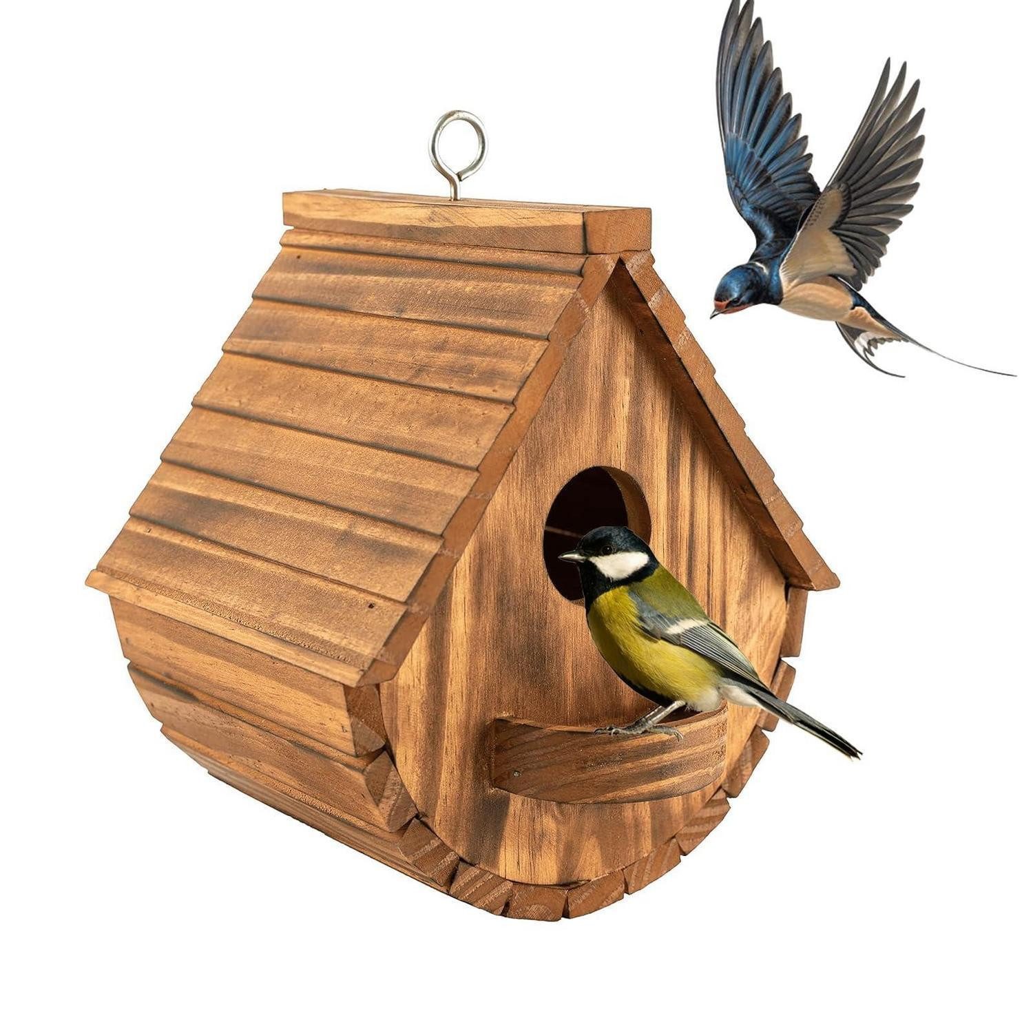 LuxusKollektion Nistkasten Nistkasten für Wildvögel Kiefer wetterfest mit Sitzplatz