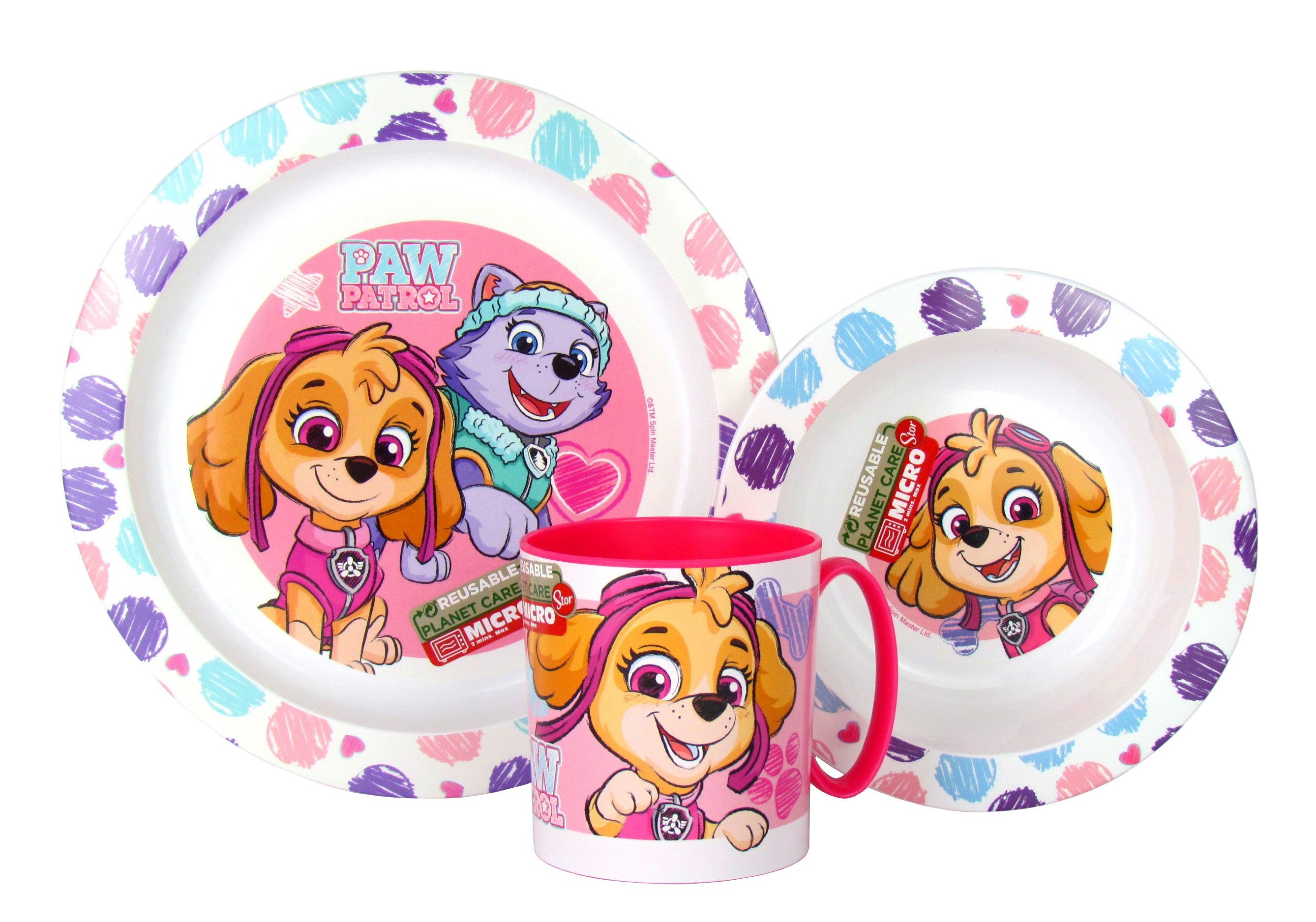 Javoli.com Kindergeschirr-Set 3 teiliges Kinder-Geschirrset, 1 Personen, Essteller Müslischale Trinkbecher, Kunststoff BPA-frei