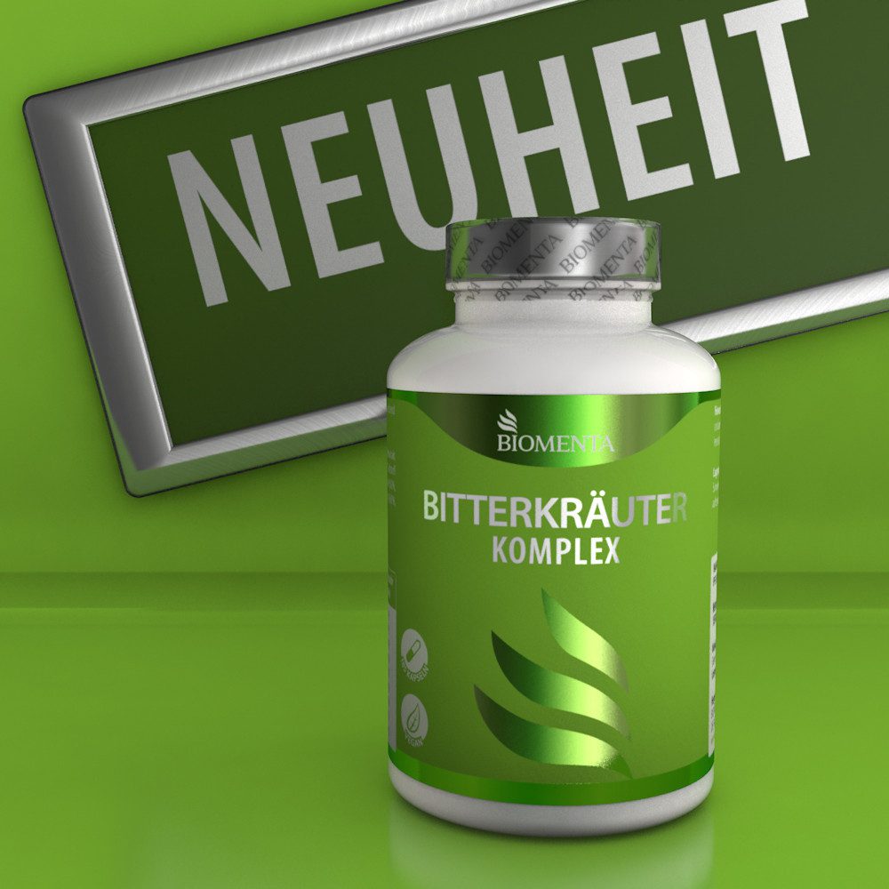 BIOMENTA Bitterkräuter Komplex - 185 hochdosierte Kapseln -ohne Alkohol+vegan Kapseln, 185 St., 96.4 g