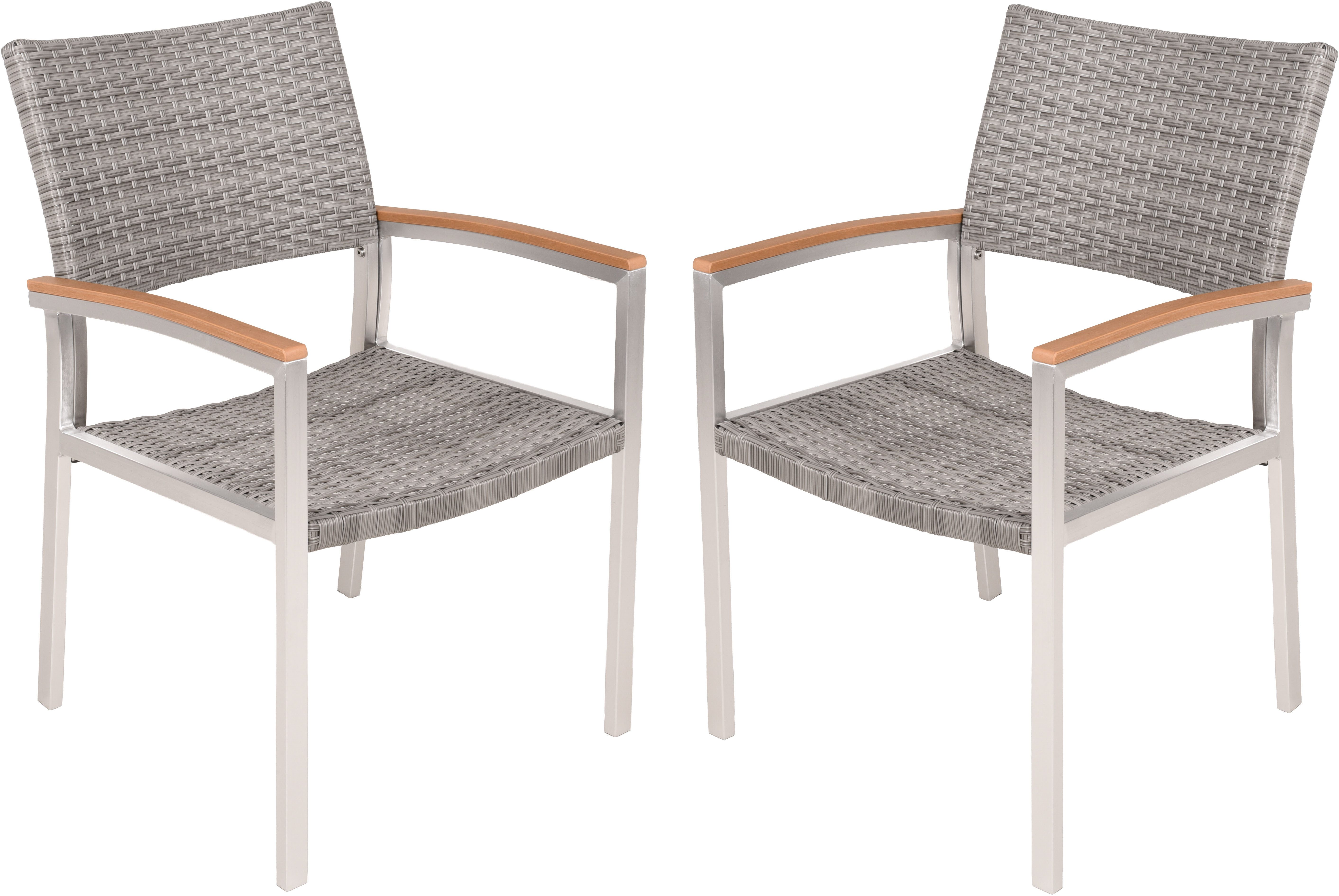 Garden Pleasure Stapelstuhl LIVORNO (Set, 2 St), Armlehne aus Non-Wood