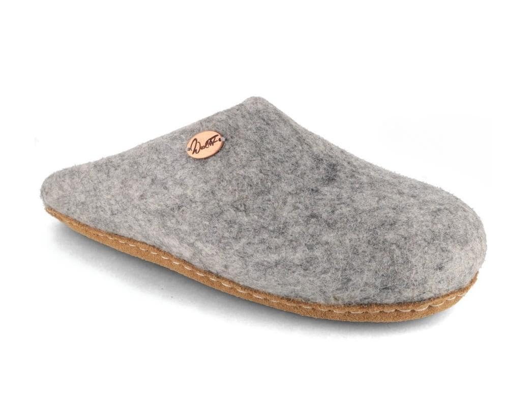 WoolFit Filz Puschen Tibet Hausschuh handgefilzt ohne Fersenrand