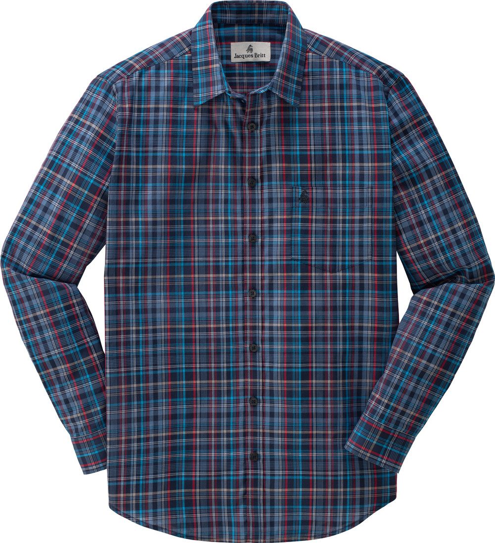 Jaques Britt GmbH Langarmhemd Bequeme Passform dank reiner Baumwolle