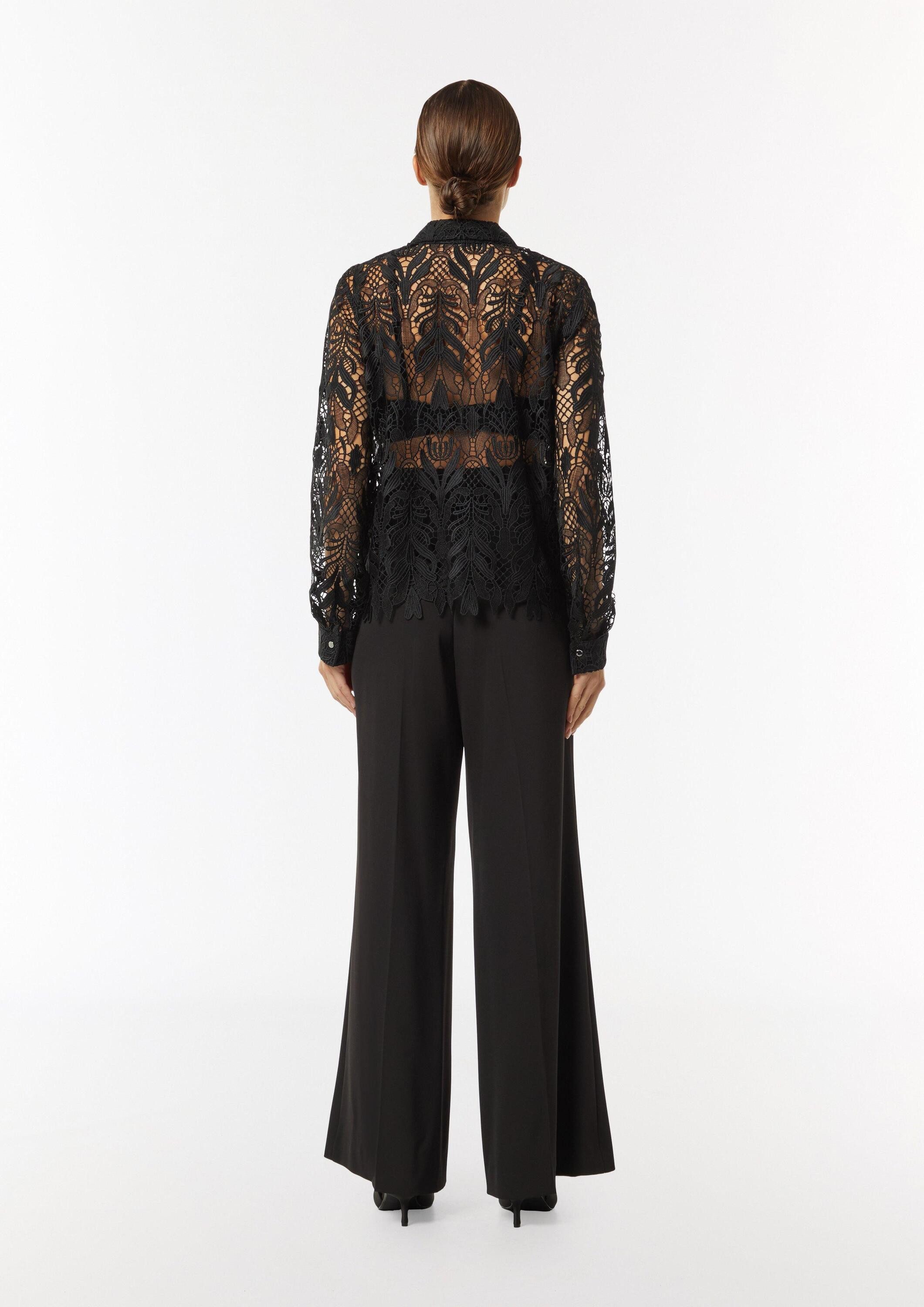 comma Langarmbluse Bluse Transparente Bluse aus edler Spitze