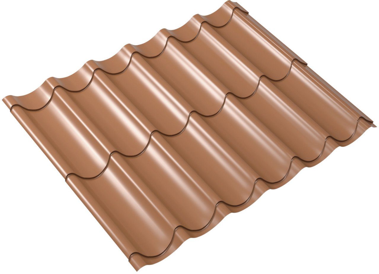 Dachbahn Weckman Metallziegel 80 x 106 cm 0,5 mm ziegelrot