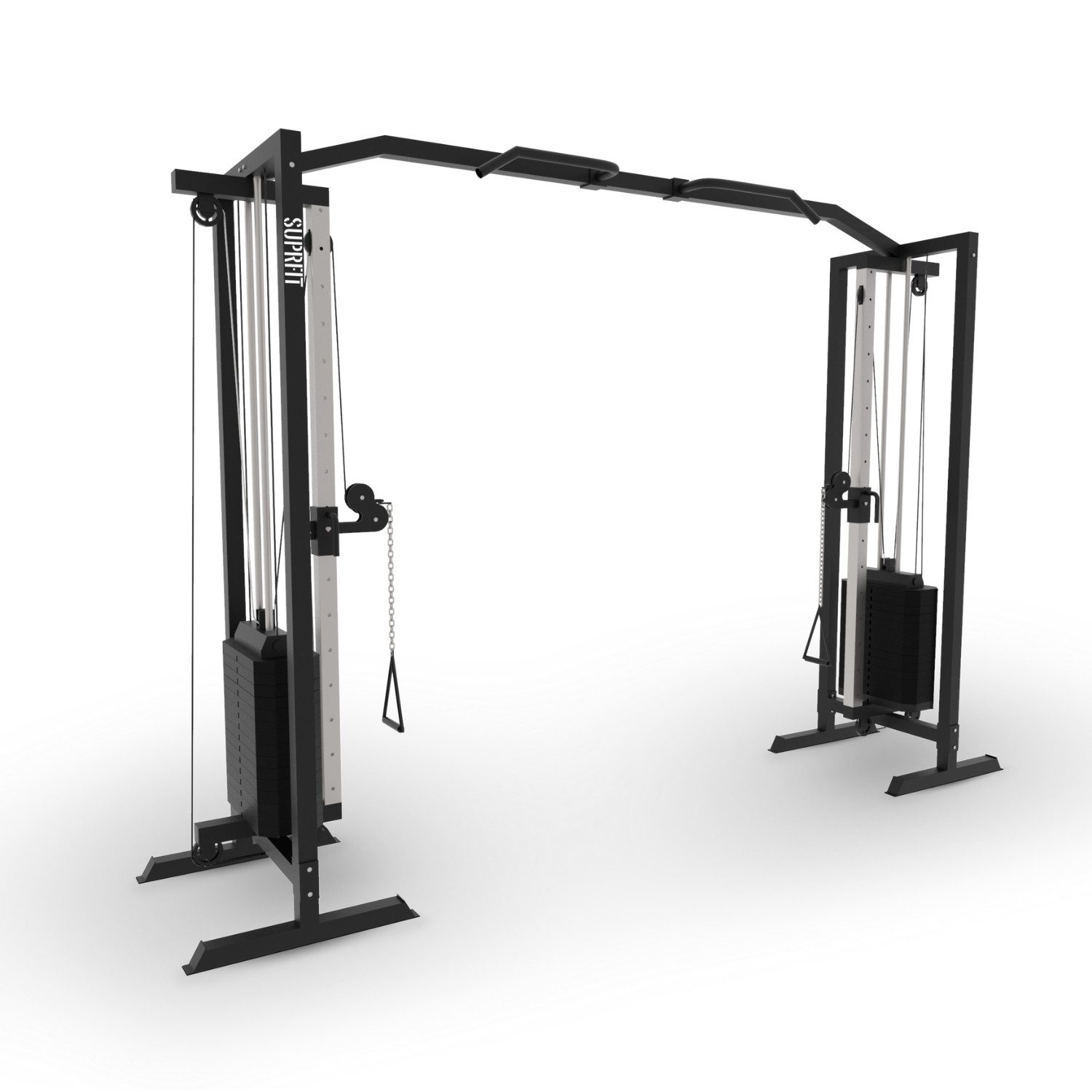 SF SUPRFIT Kraftstation Hallador Fitnessturm als Kabelzugstation Regular od. Basement Edition, inkl Gewichten bis 71kg, Regular 298x216cm, Basement Edition 298x200cm