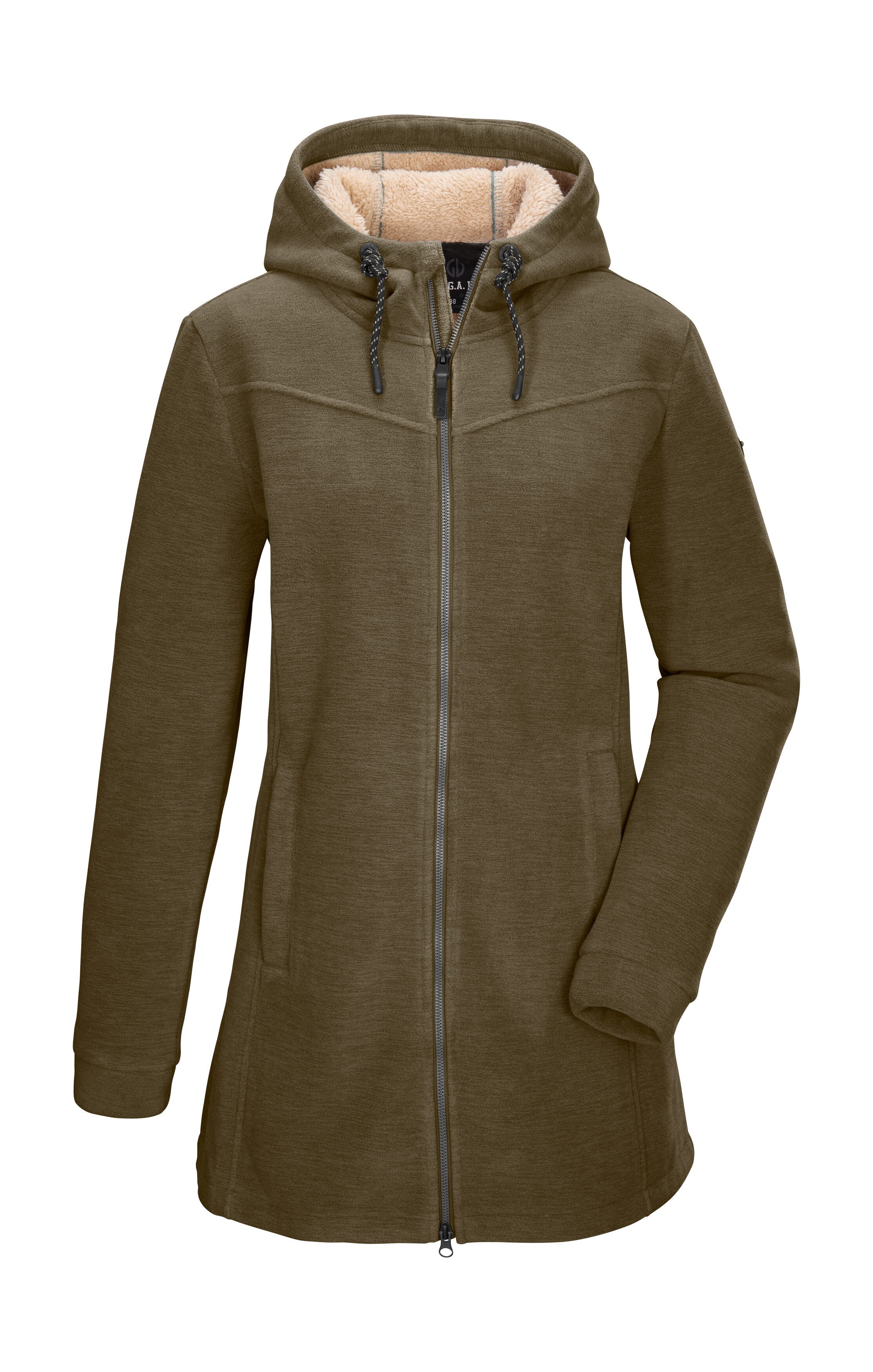 G.I.G.A. DX by killtec Fleecejacke GW 82 WMN FLC PRK Fleeceparka mit Teddyfell, 2-Wege-Reißverschluss, verstellbare Kapuze