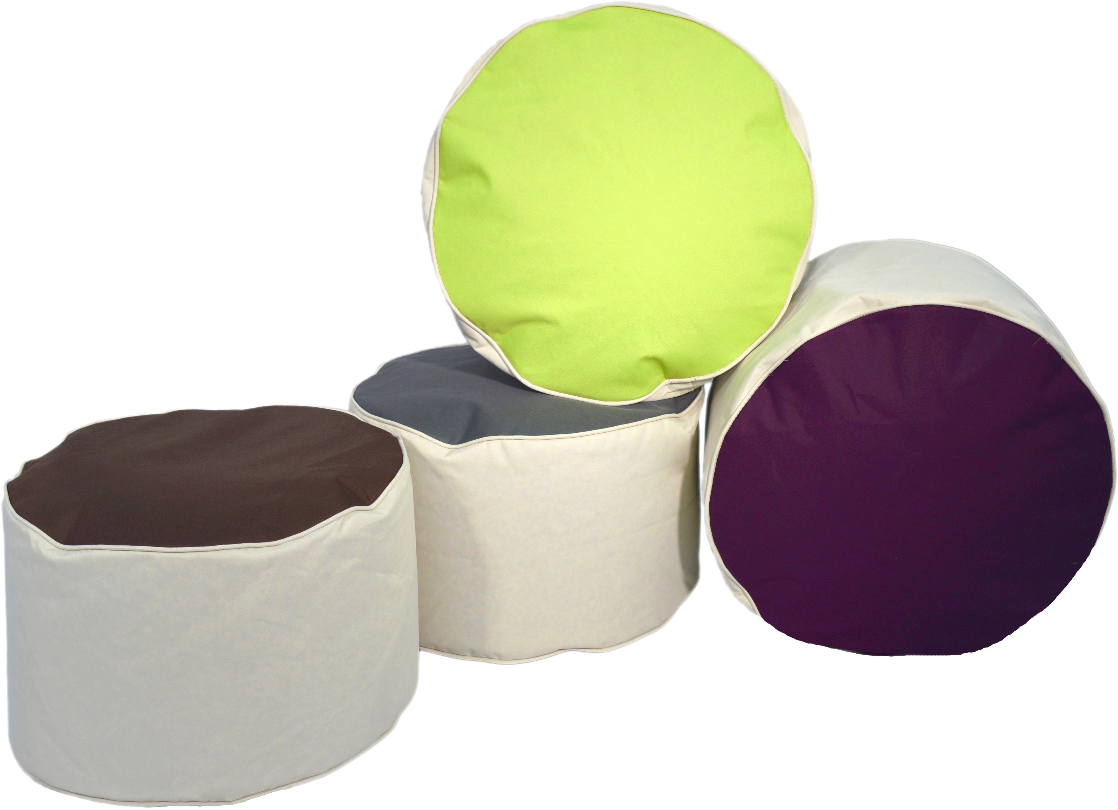 KiNZLER Sitzsack Sitzhocker BICO (1 St), zweifarbig, Outdoor geeignet, ideal im Wohnzimmer & Kinderzimmer