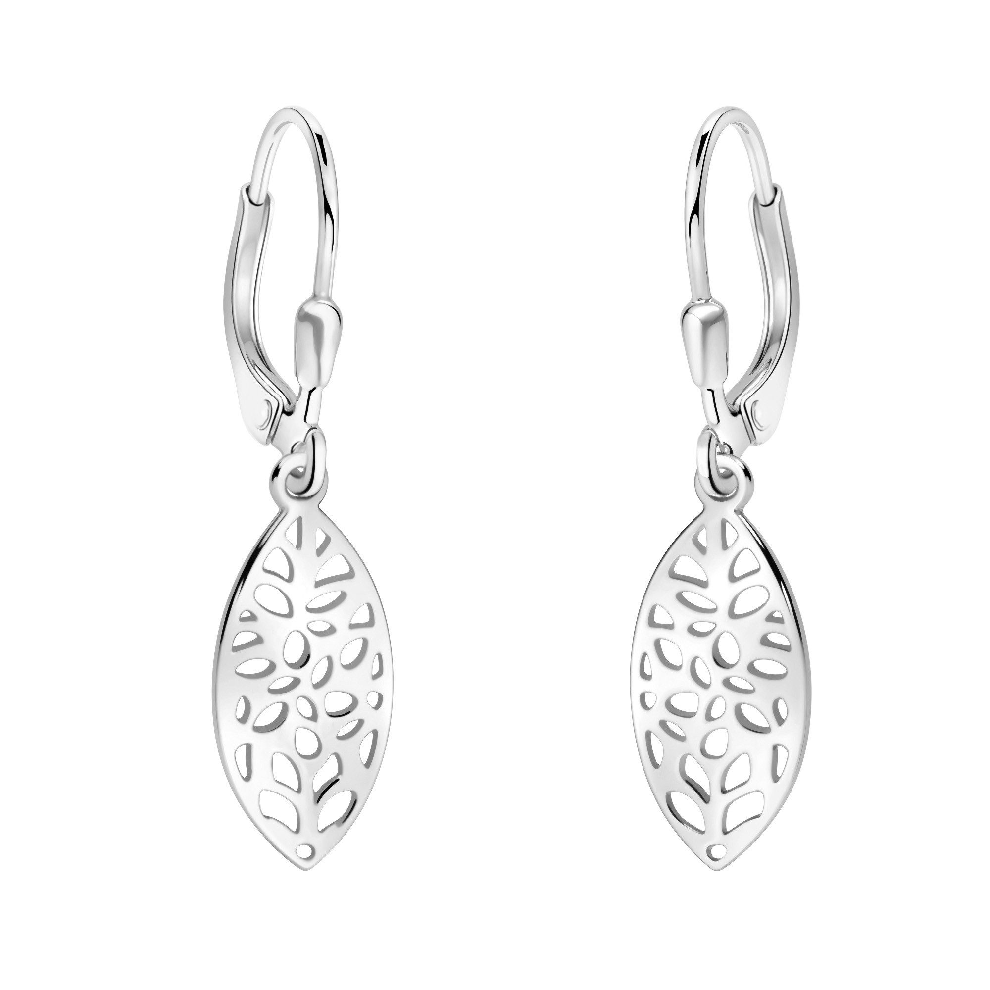 925 Silber Ohrringe Mit Ornament – Rhodiniert, Nickelfrei, In Geschenkbox – Für Allergiker Geeignet