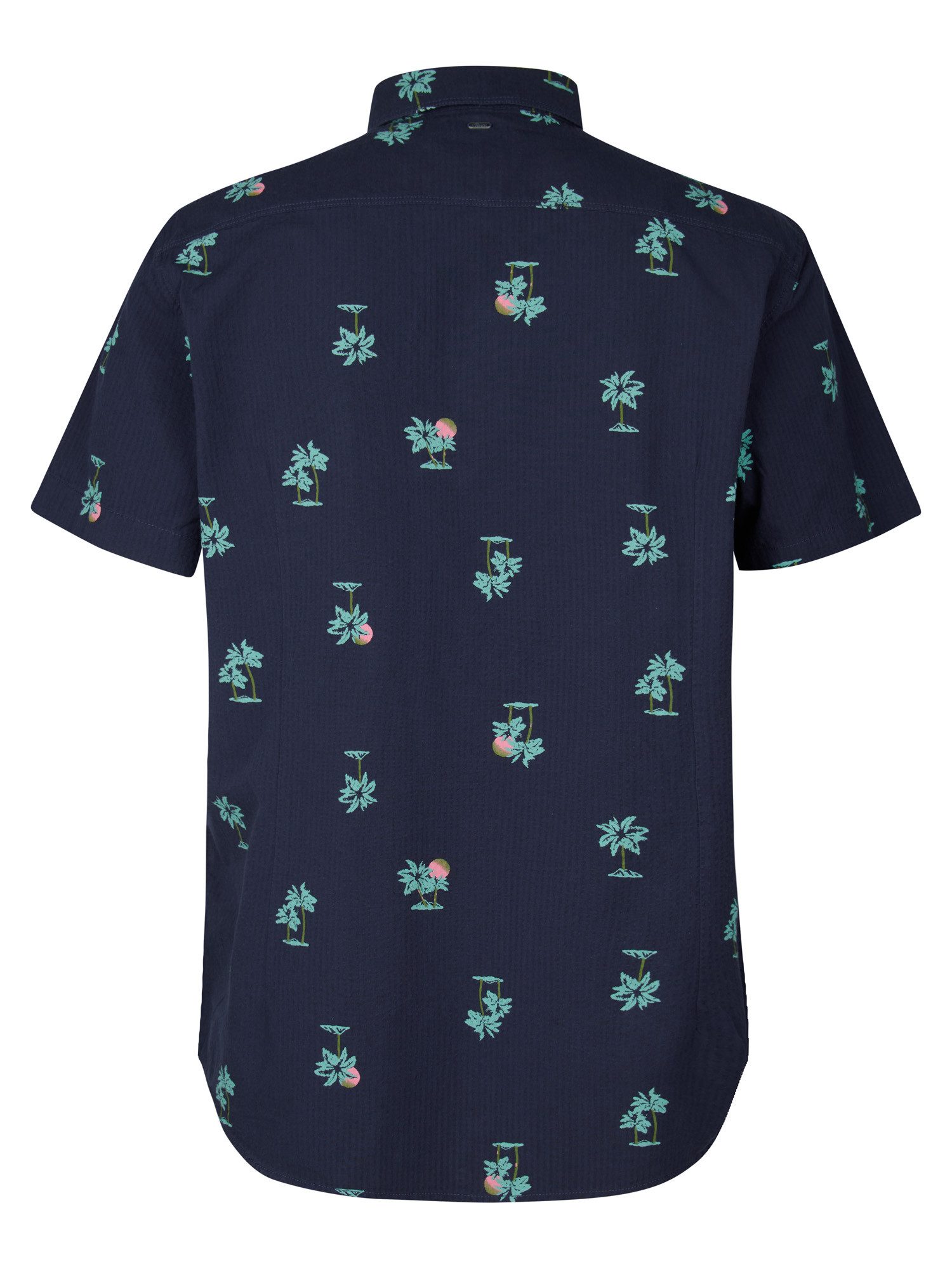 Petrol Industries Langarmhemd Hemd mit Allover-Muster Coralshore