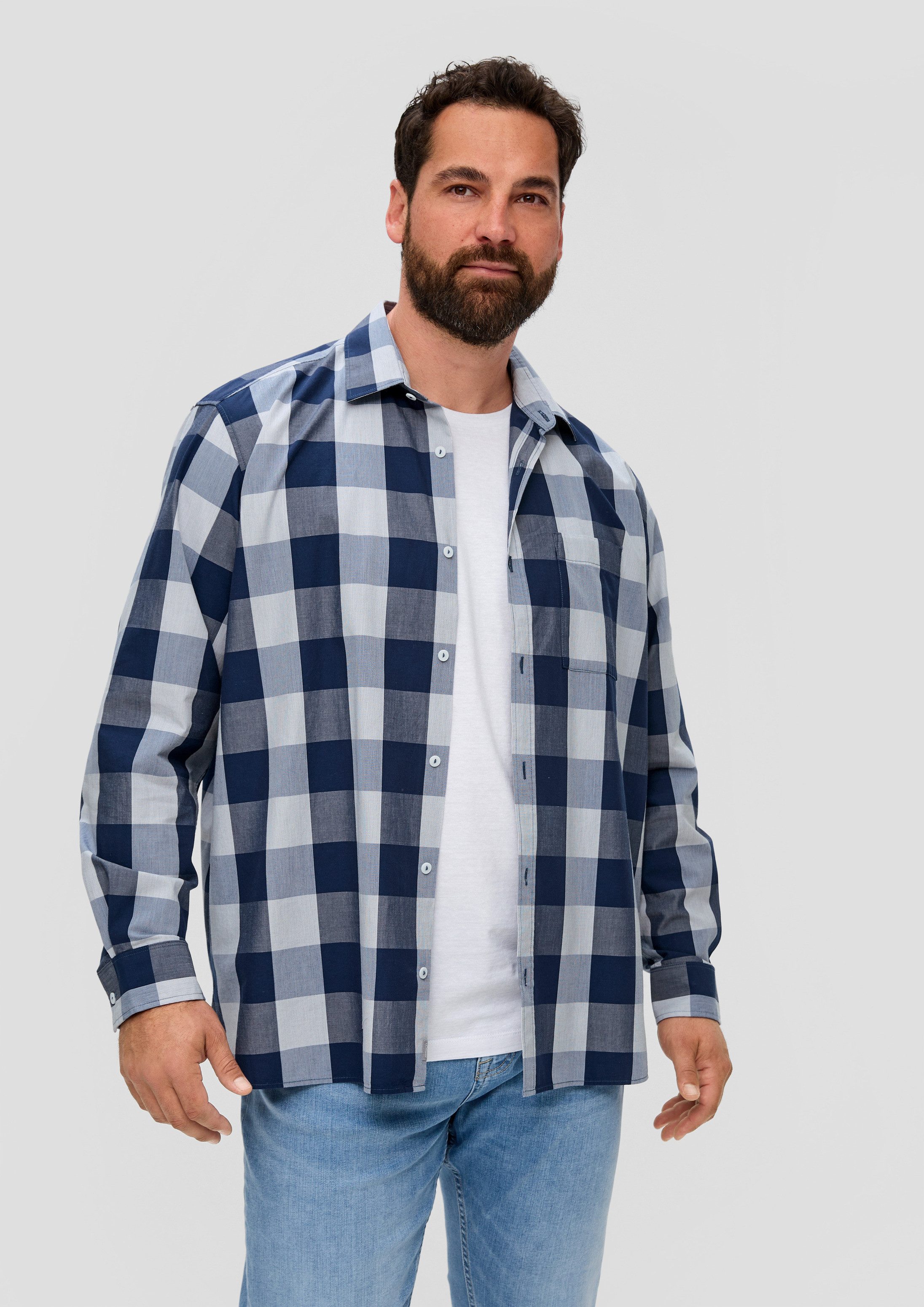 s.Oliver Langarmhemd Hemd Hemd aus Lyocellmix