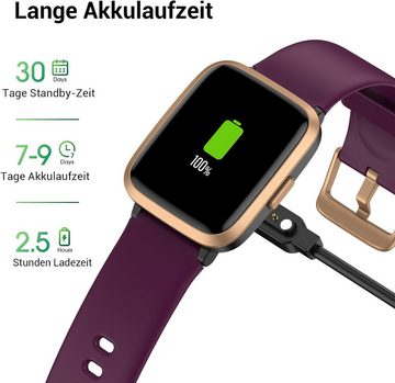 LETSACTIV Smartwatch (Android, iOS), mit Herzfrequenz & Schlafmonitor, IP68 wasserdichter Fitness-Tracker