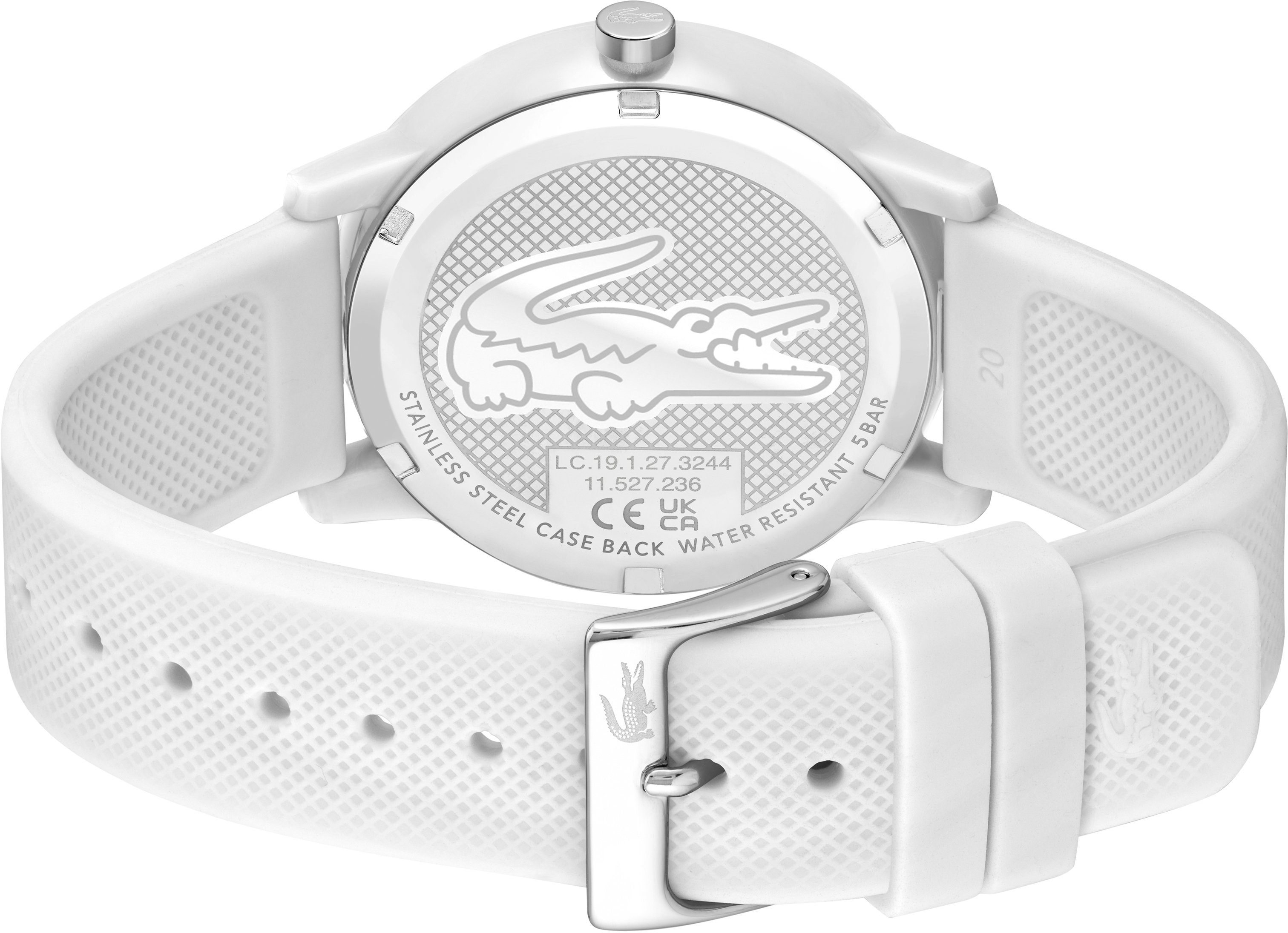 Lacoste Quarzuhr LACOSTE.12.12 2011169, Armbanduhr, Herrenuhr, Mineralglas, Silikonarmband