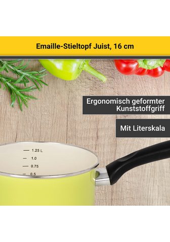 Krüger Puodas su ilga rankena Juist Emaille (1-tlg) Ø 16 cm Indukcinė