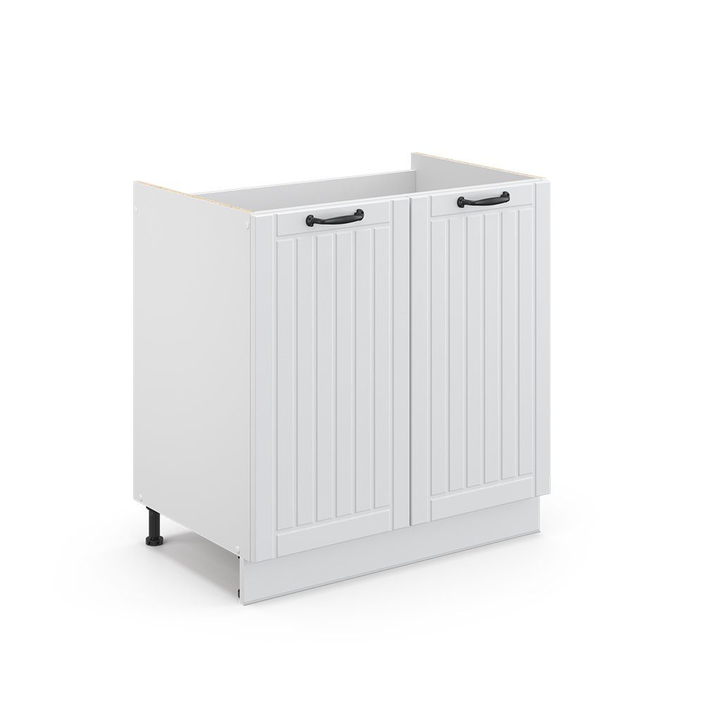 Vicco Unterschrank Fame-Line, Weiß Landhaus/Weiß, 80 cm ohne Arbeitsplatte (1-St)