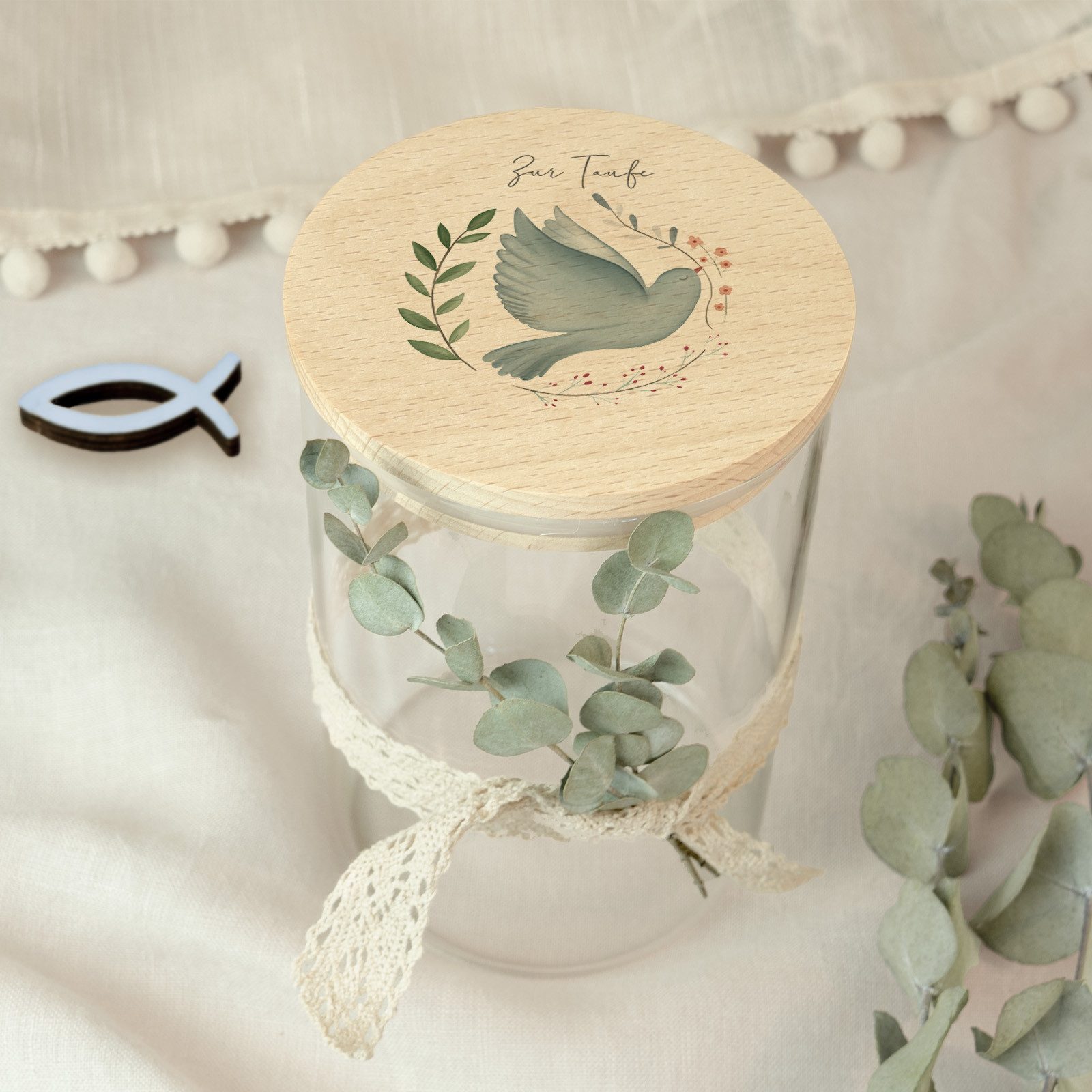 hellomini Geschenkbox Vorratsglas Taufe Taube Klein günstig online kaufen