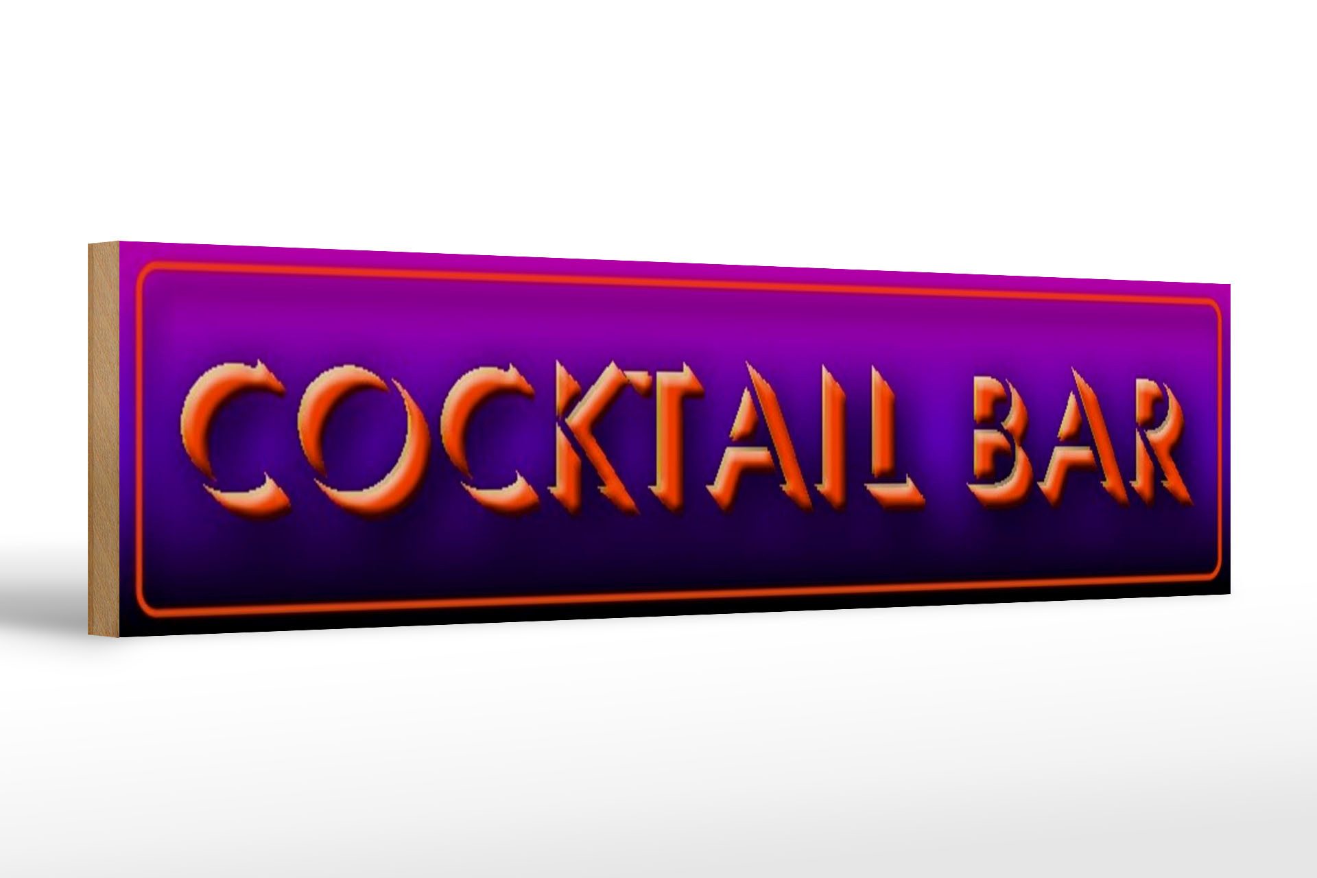 Holzbild 46x10cm Cocktail Bar Kneipe Pub Küche