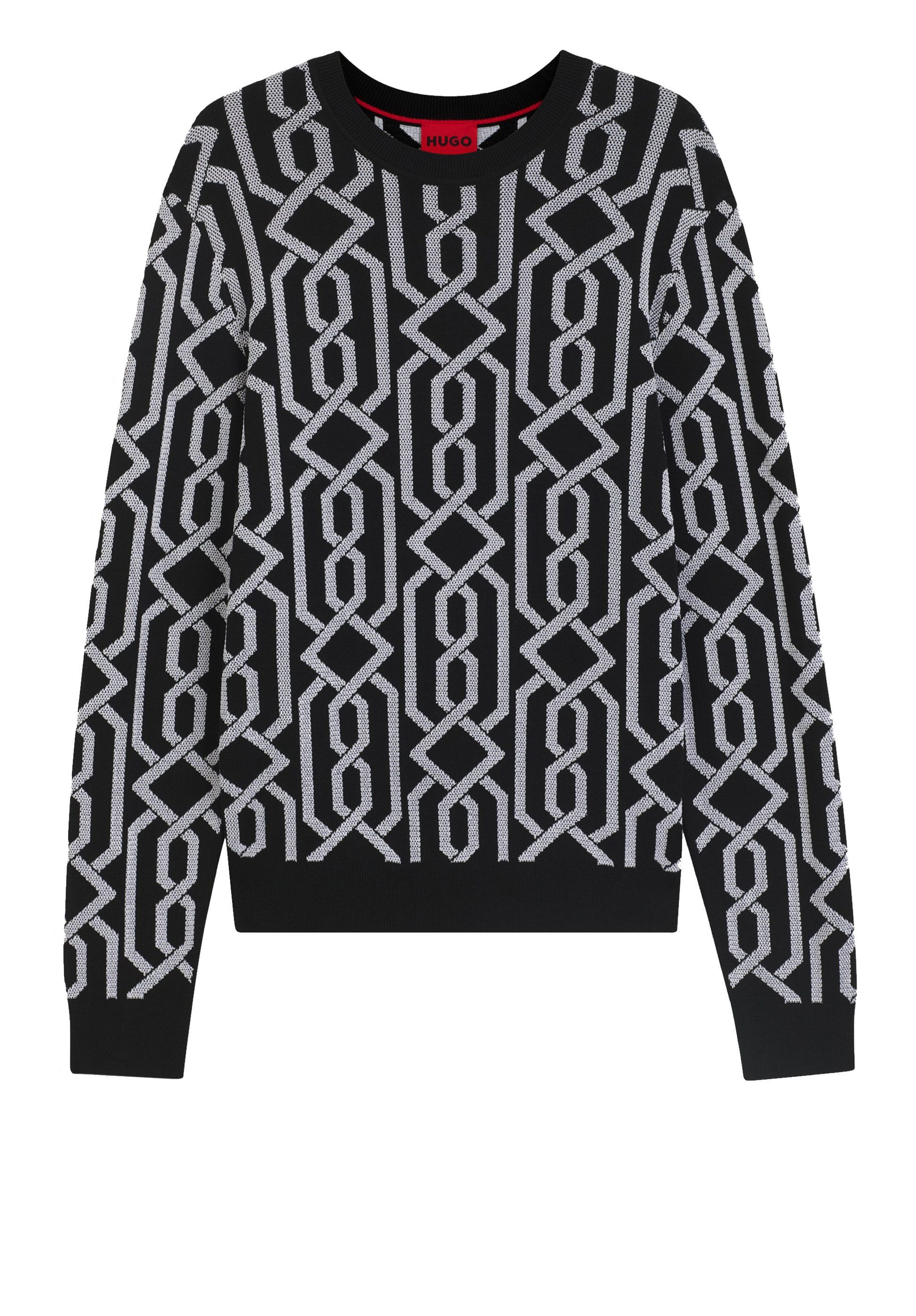 HUGO Strickpullover mit Jacquard-Muster (1-tlg) günstig online kaufen