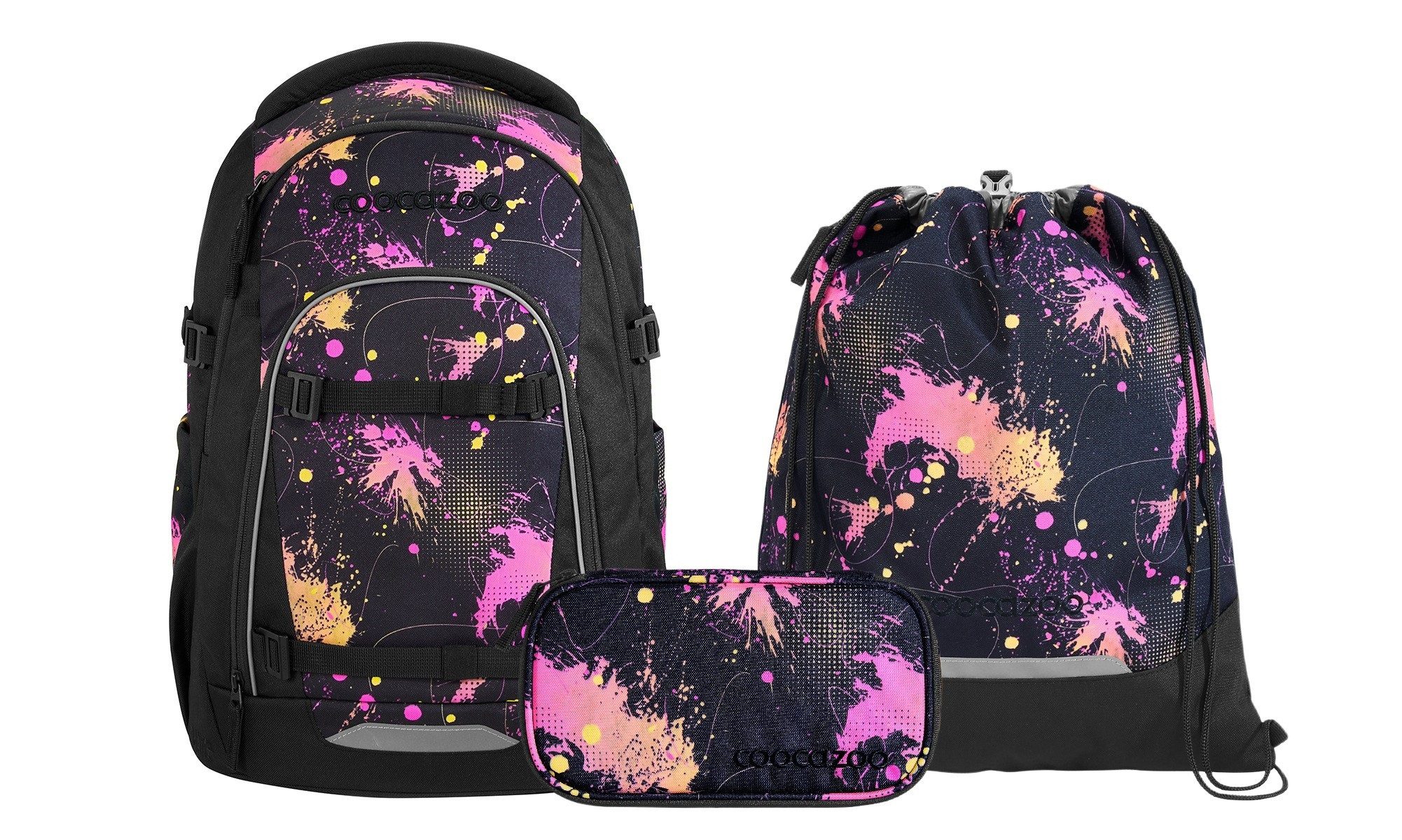 coocazoo Schulranzen Schulrucksack-Set MATE Colour Drift 3-teilig (3-teilig), ergonomisch, Körpergröße: 135 - 180 cm, Easy-Grow-System