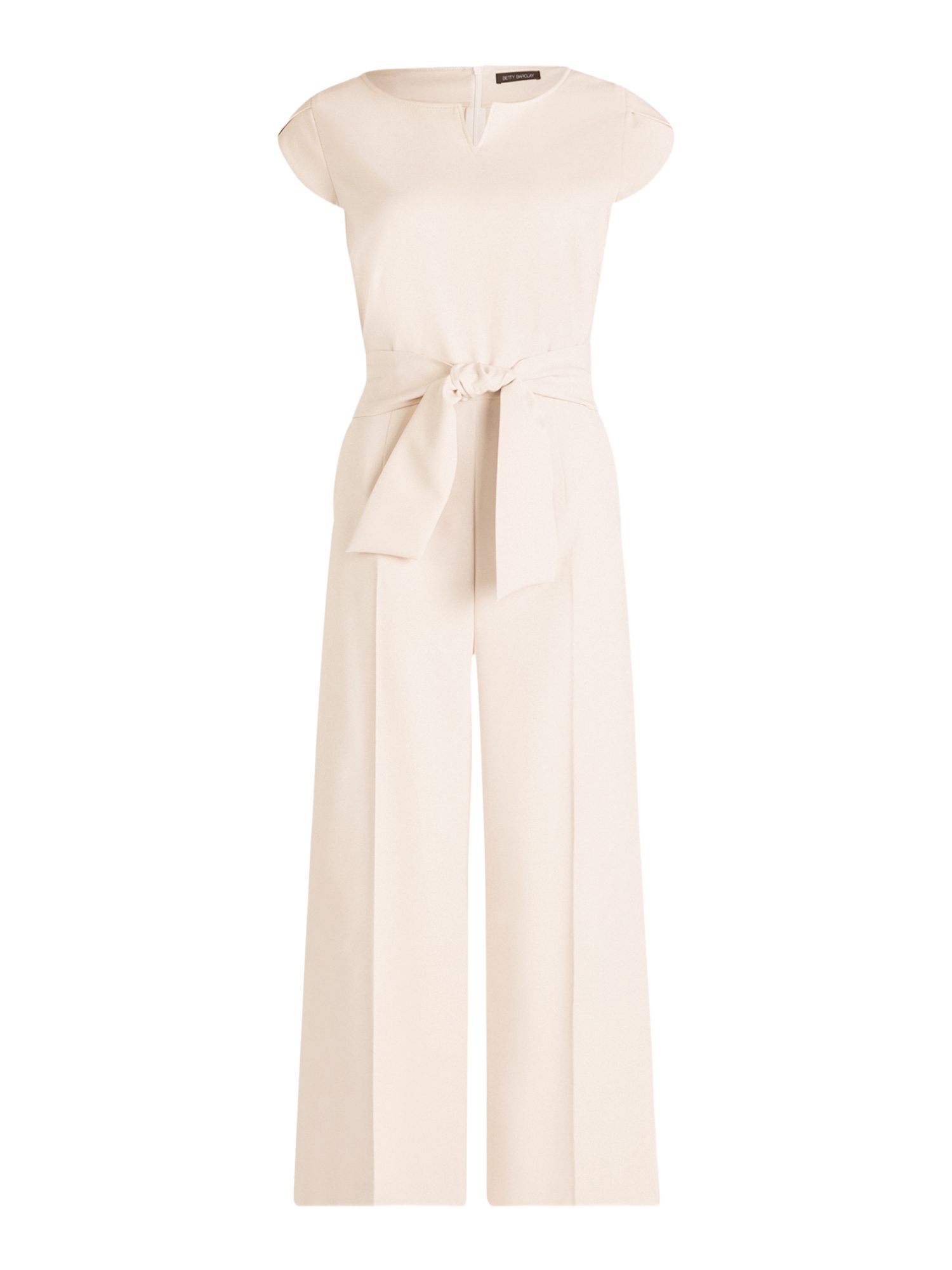 Betty Barclay Jumpsuit natur,Casual,Polyester,Unifarben,Rundhals,Kurz,Tailliert,Mittel