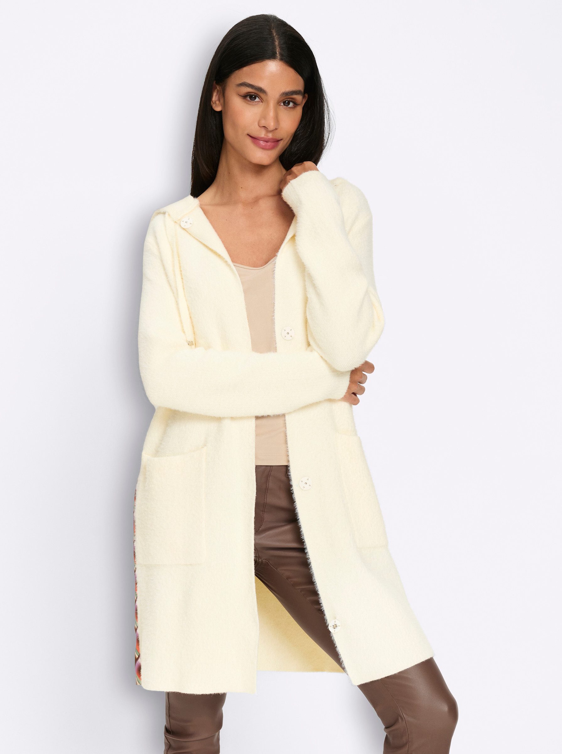 heine Strickjacke Strickjacke Langarm Effektgarn