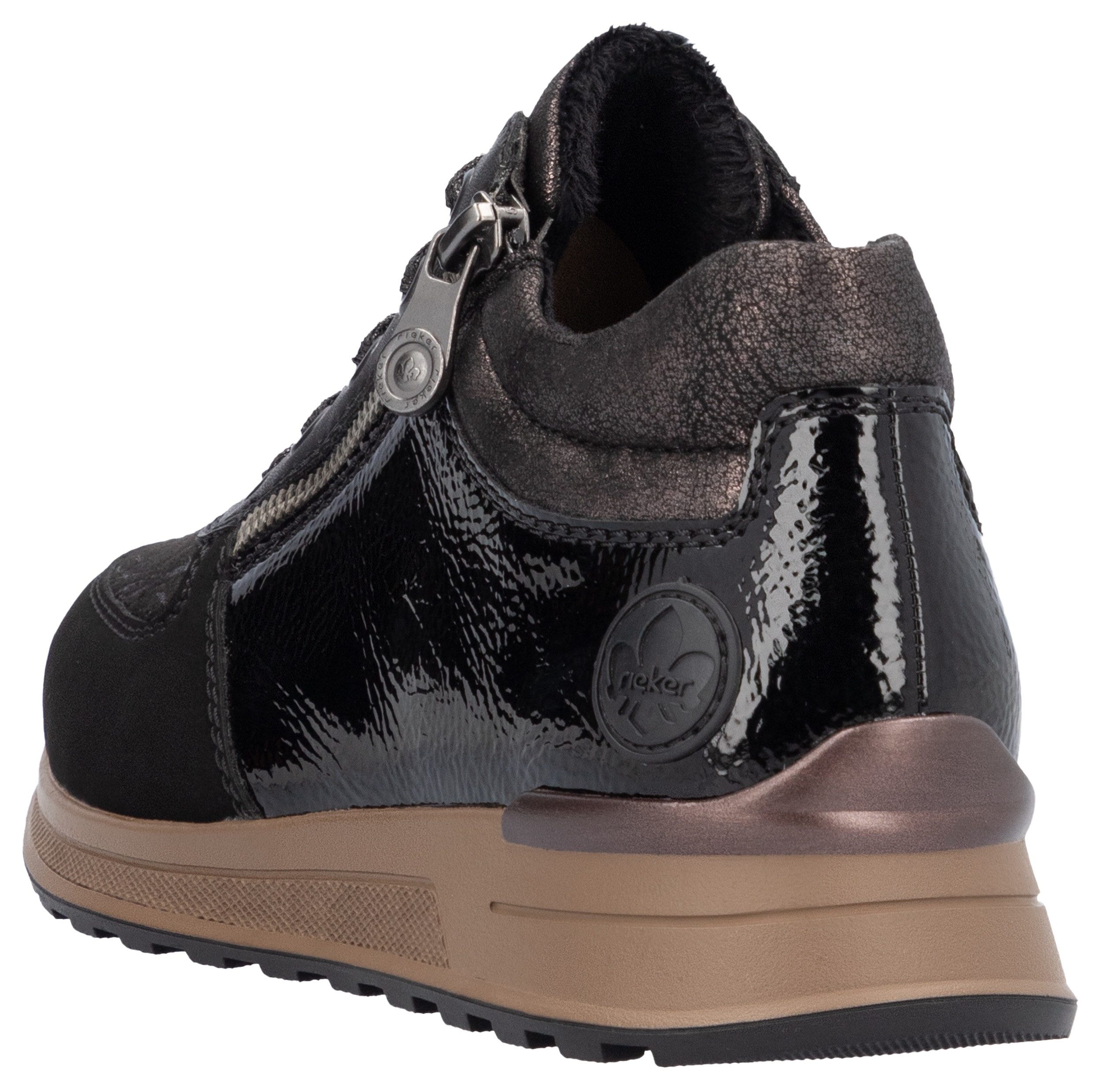 Rieker Sneaker, Freizeitschuh, Halbschuh, Schnürschuh mit seitlichem Reißverschluss