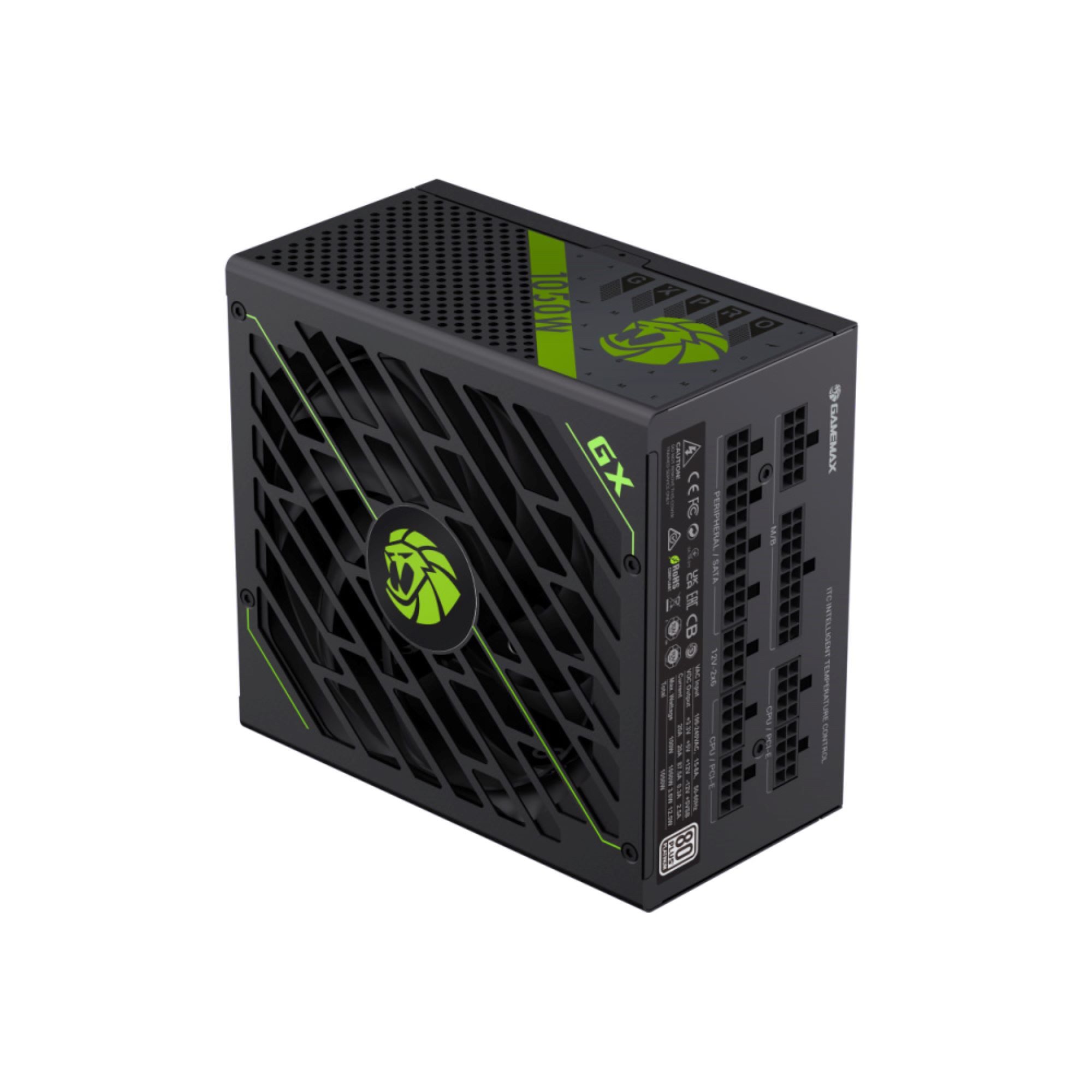 GAMEMAX GX-1050 PRO WH 1050W 80 Plus Platinum ATX3.0 PCIe5.0 PC-Netzteil (12V-2*6-Anschluss, Kabelmanagement) – Bild 4 von 5