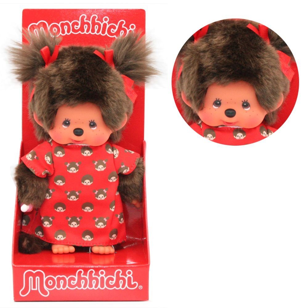 Monchhichi Plüschfigur Mädchen im Monchi-Kleid 20 cm Monchhichi Puppe zwei günstig online kaufen