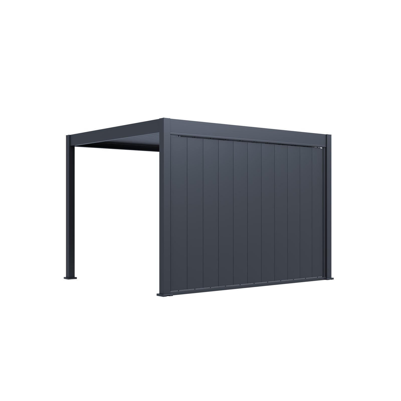 Weide Pavillonseitenteil Pergola Sichtschutzwand 3,6 m mit verstellbaren Lamellen Anthrazit, 360x236 cm, Komplettset, Seitenteil