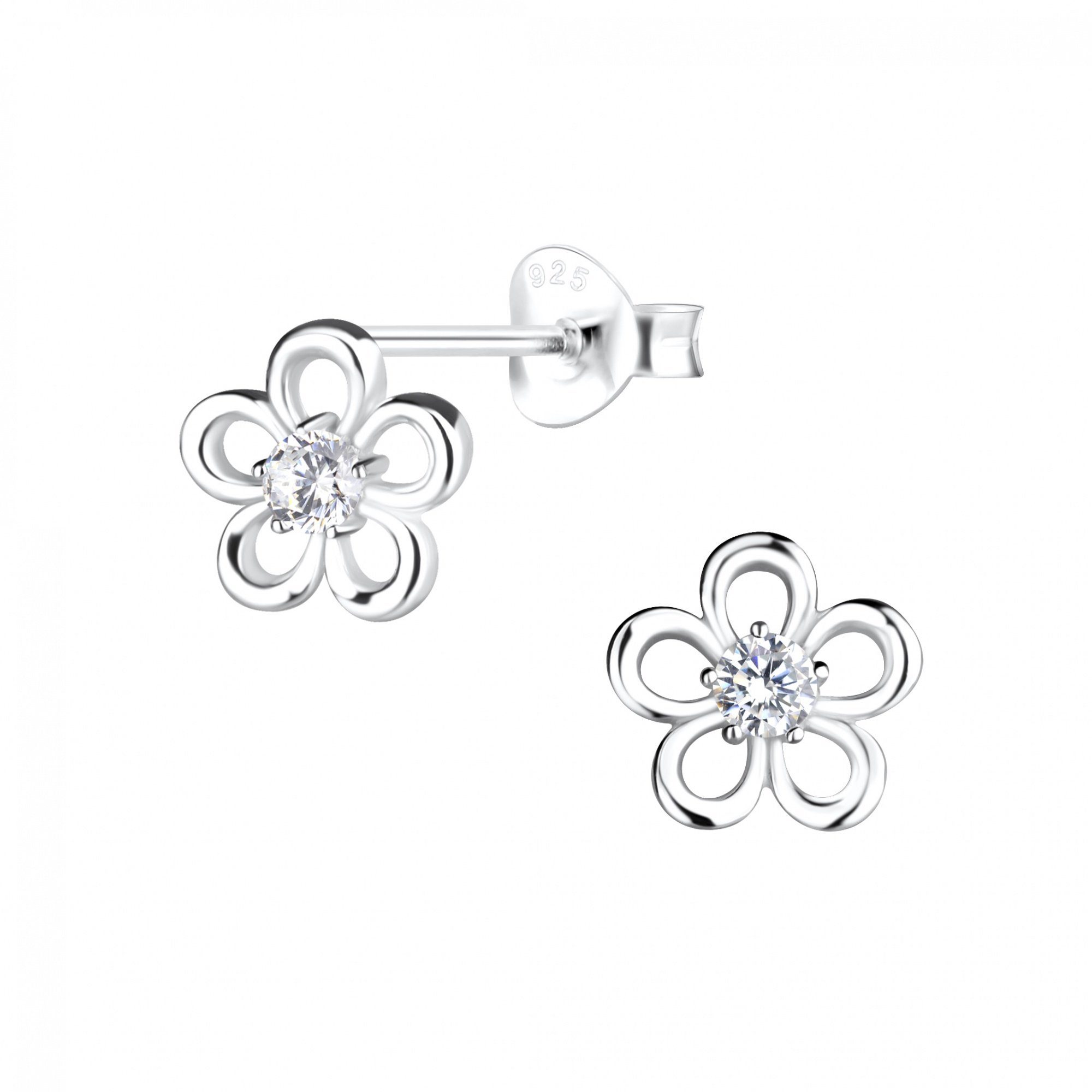 ALEXANDER YORK Paar Ohrstecker BLUME cut-out Design mit Zirkonia, 2-tlg., 9 günstig online kaufen