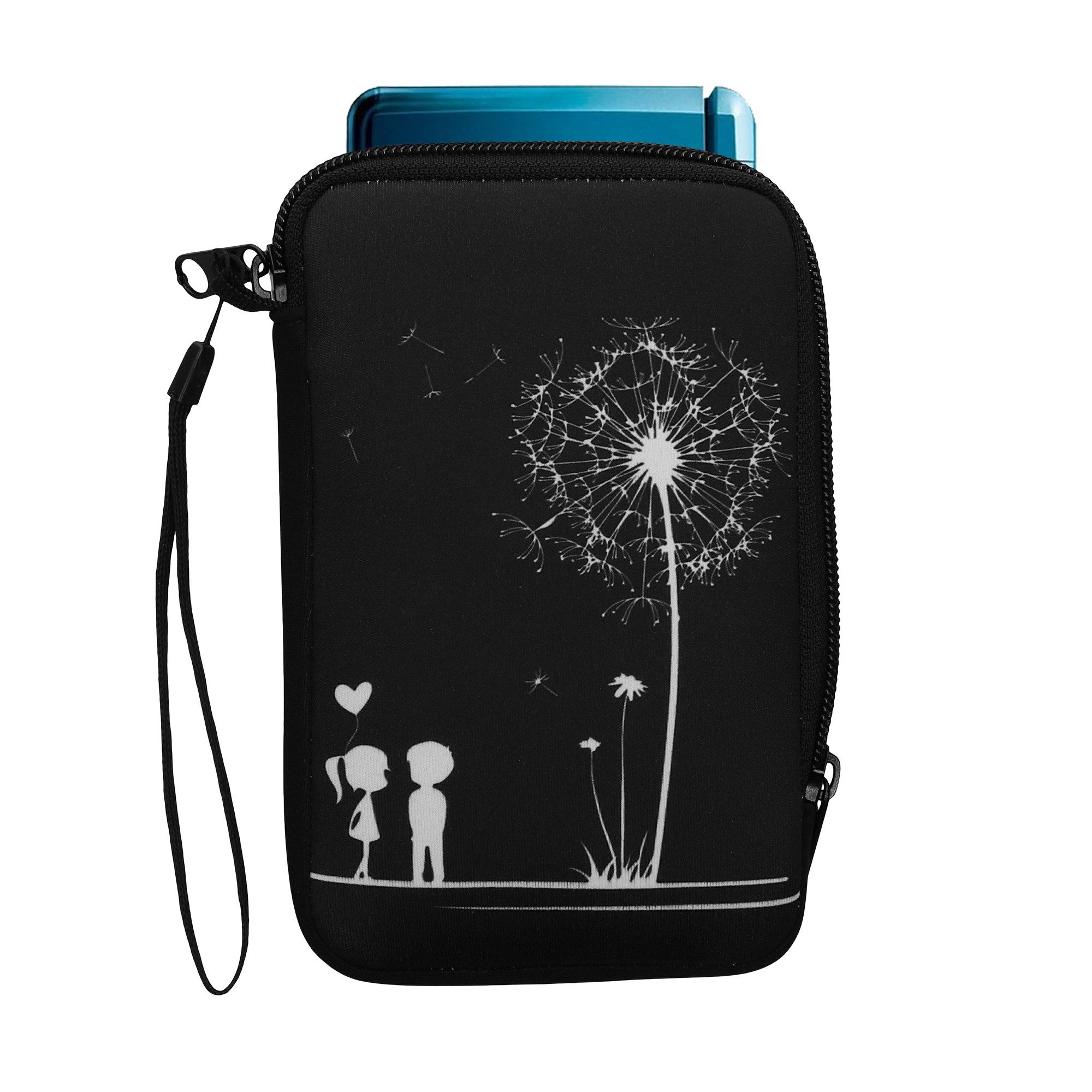 kwmobile Spielekonsolen-Tasche Tasche für Nintendo 3DS XL (1-tlg), Neopren Hülle - Pusteblume Love Design