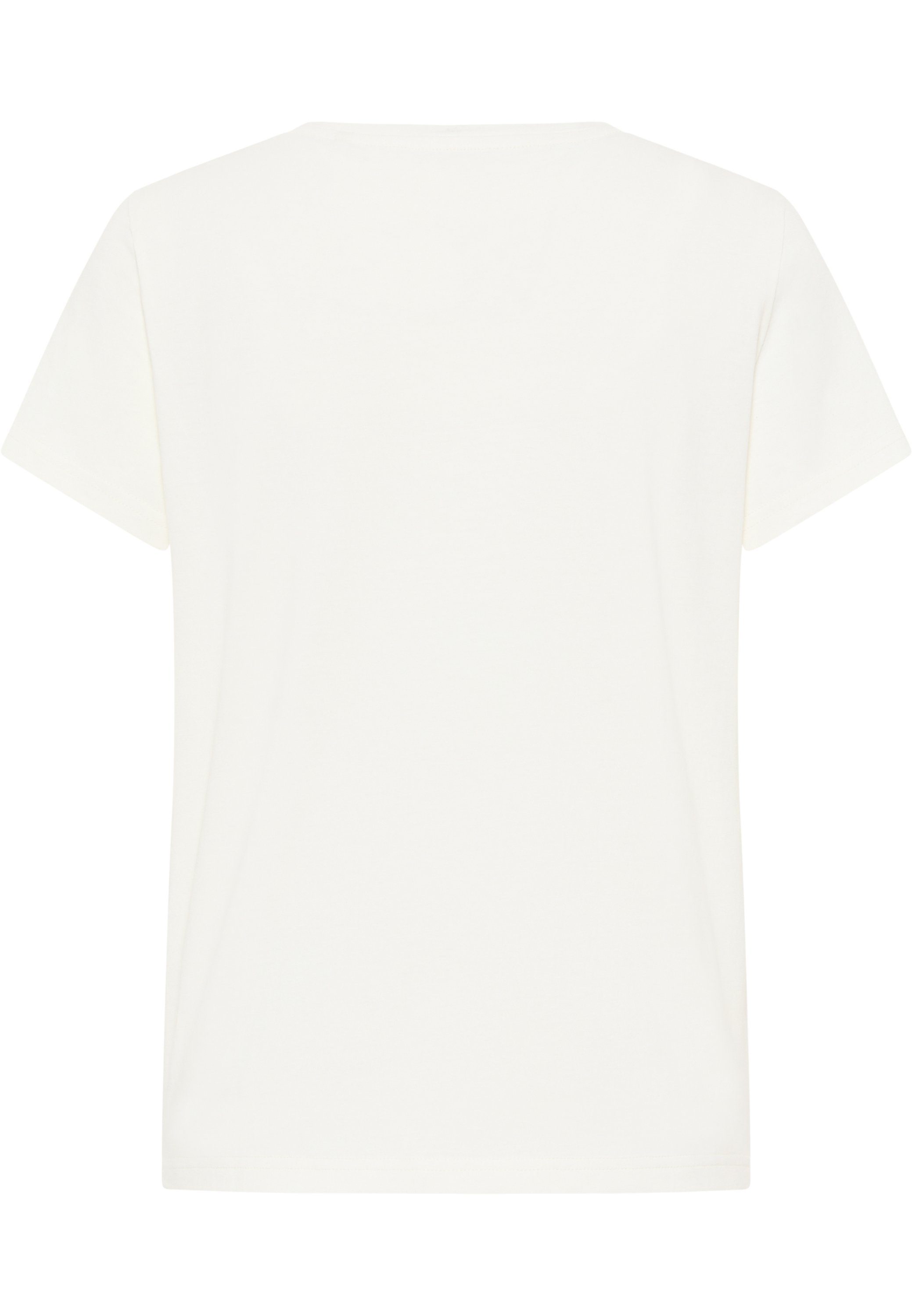 offwhite Print-Shirt MUSTANG Mustang T-Shirt Kurzarmshirt