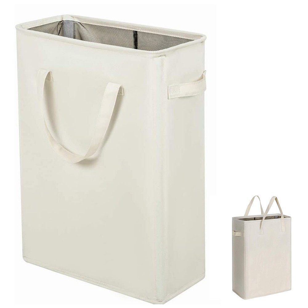 HIBNOPN Wäschesack Slim Wäschekorb, kleiner faltbarer, schmaler Wäschesack mit Griff