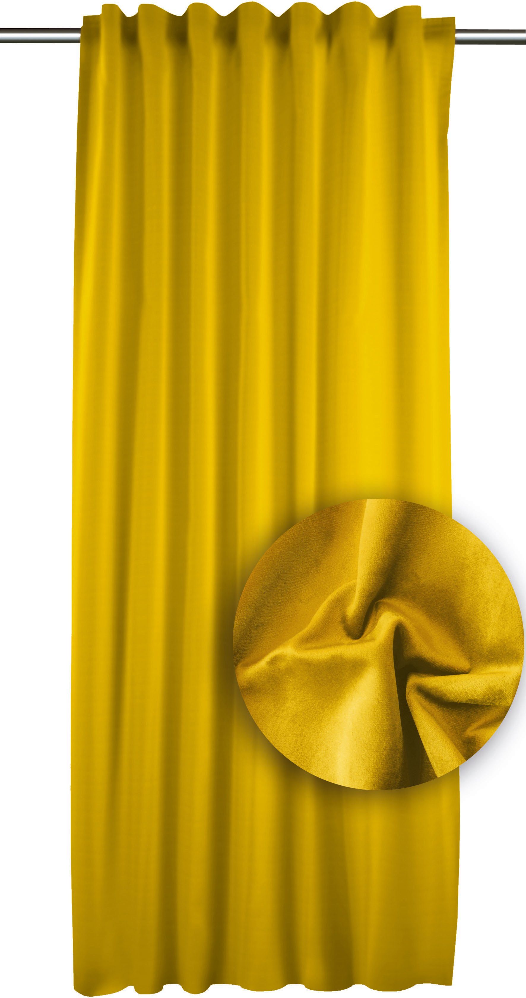 Vorhang Castello, APELT, Multifunktionsband (1 St), blickdicht, Thermo Vorhang, Uni Samt gelb | Thermovorhänge