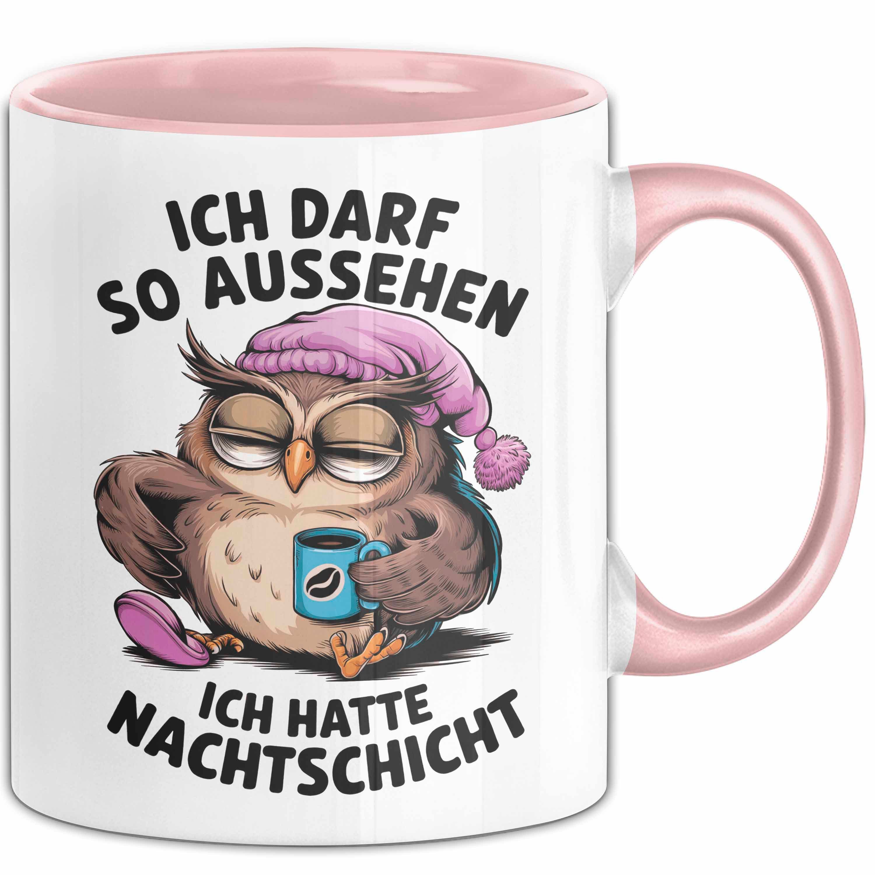 Trendation Tasse Sarkastische Eule Tier Kaffee Tasse Geschenk Lustige Geschenkidee Sp