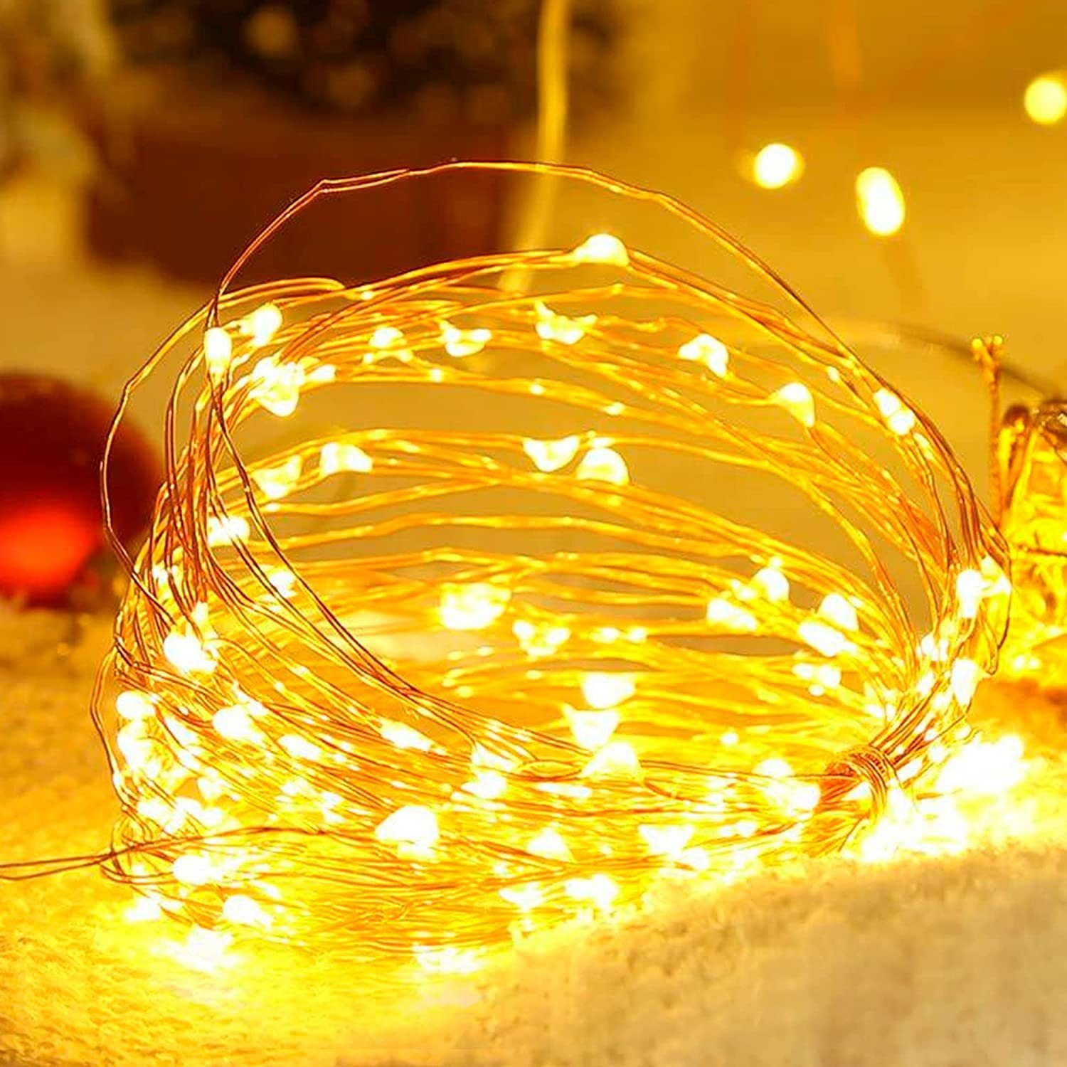 50/100 Baum, Kupferdraht Dedom warmweiß LED Geeignet Lampe, Solar-Lichterketten, Solarleuchte für Garten, M LED Hochzeit, Party Lichter, 7/12