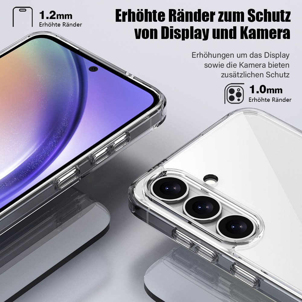 FITSU Handyhülle für Samsung Galaxy A54 Hülle Transparent Durchsichtige Schutzhülle 6,4 Zoll, Durchsichtige Handyhülle für Samsung Galaxy A54 Case Hybrid Cover