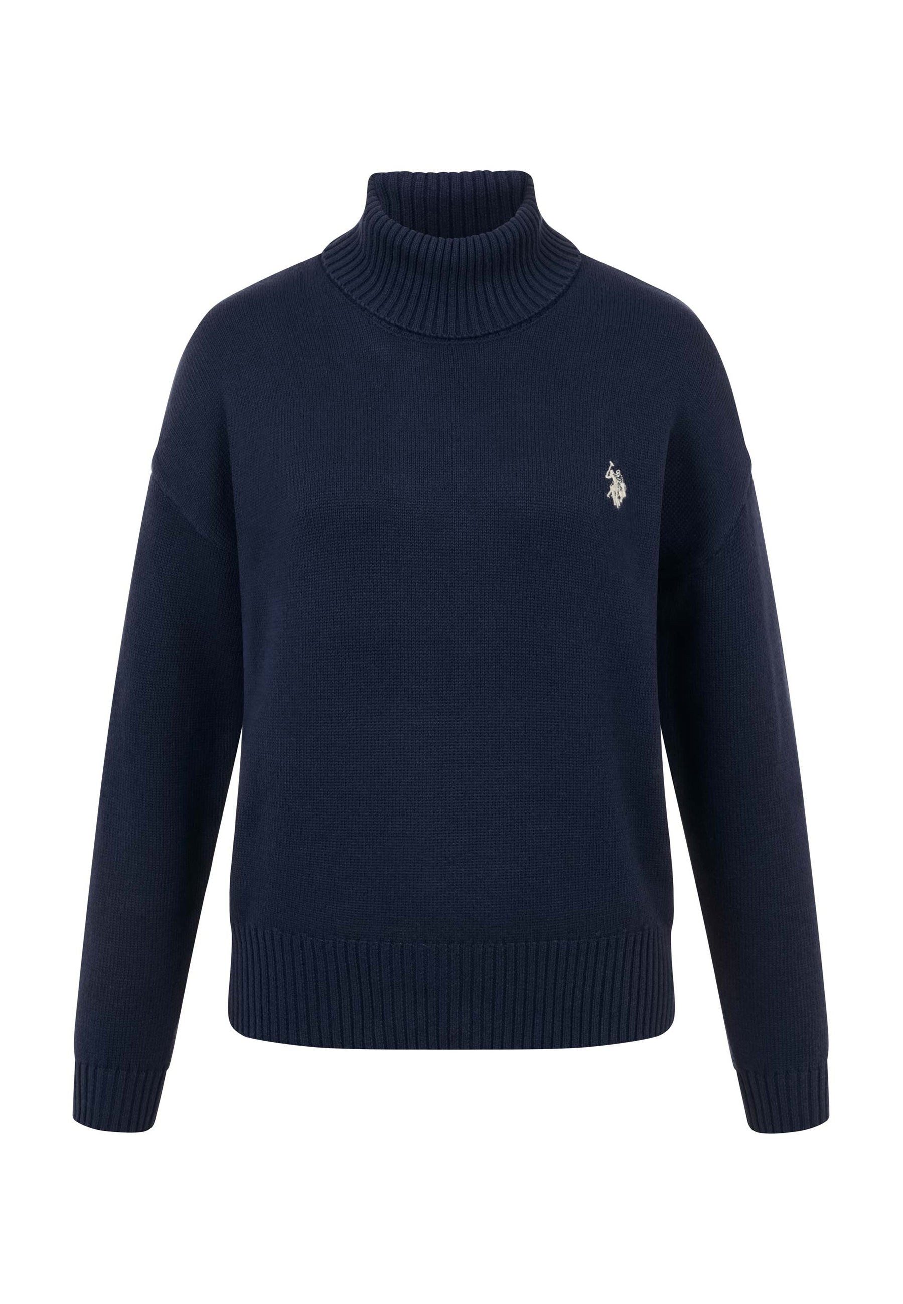 U.S. Polo Assn. Rundhalspullover aus reiner Baumwolle mit Stickereidetails Weicher Damenpullover mit schmalen Ärmeln und normaler Passform – Bild 5 von 5