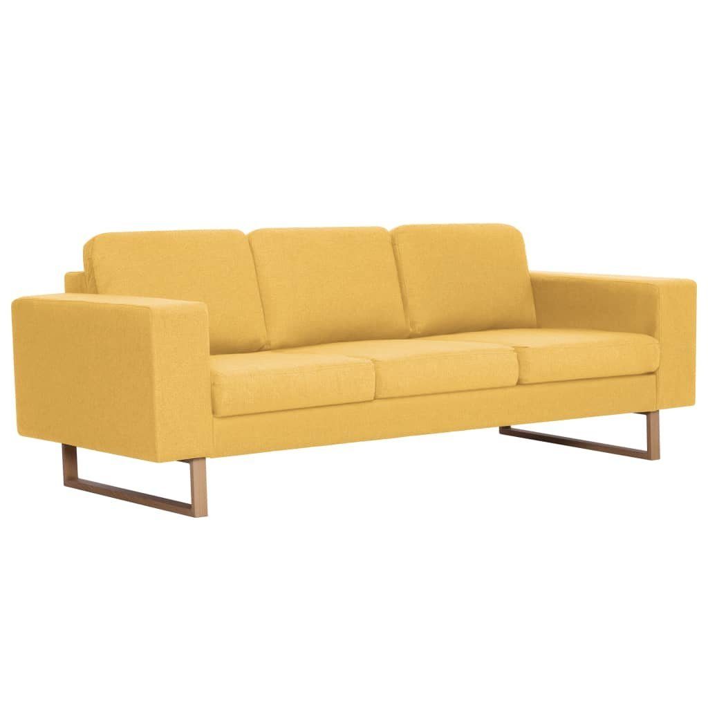 vidaXL Sofa 3-Sitzer-Sofa Stoff Gelb