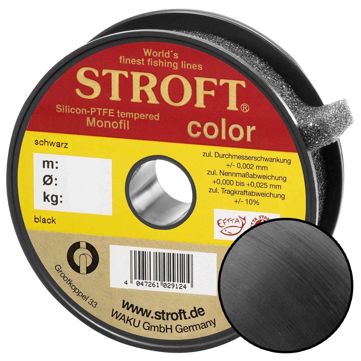 Stroft Angelschnur Angelschnur m Color STROFT Länge, (1-St) Monofile Schwarz, 25