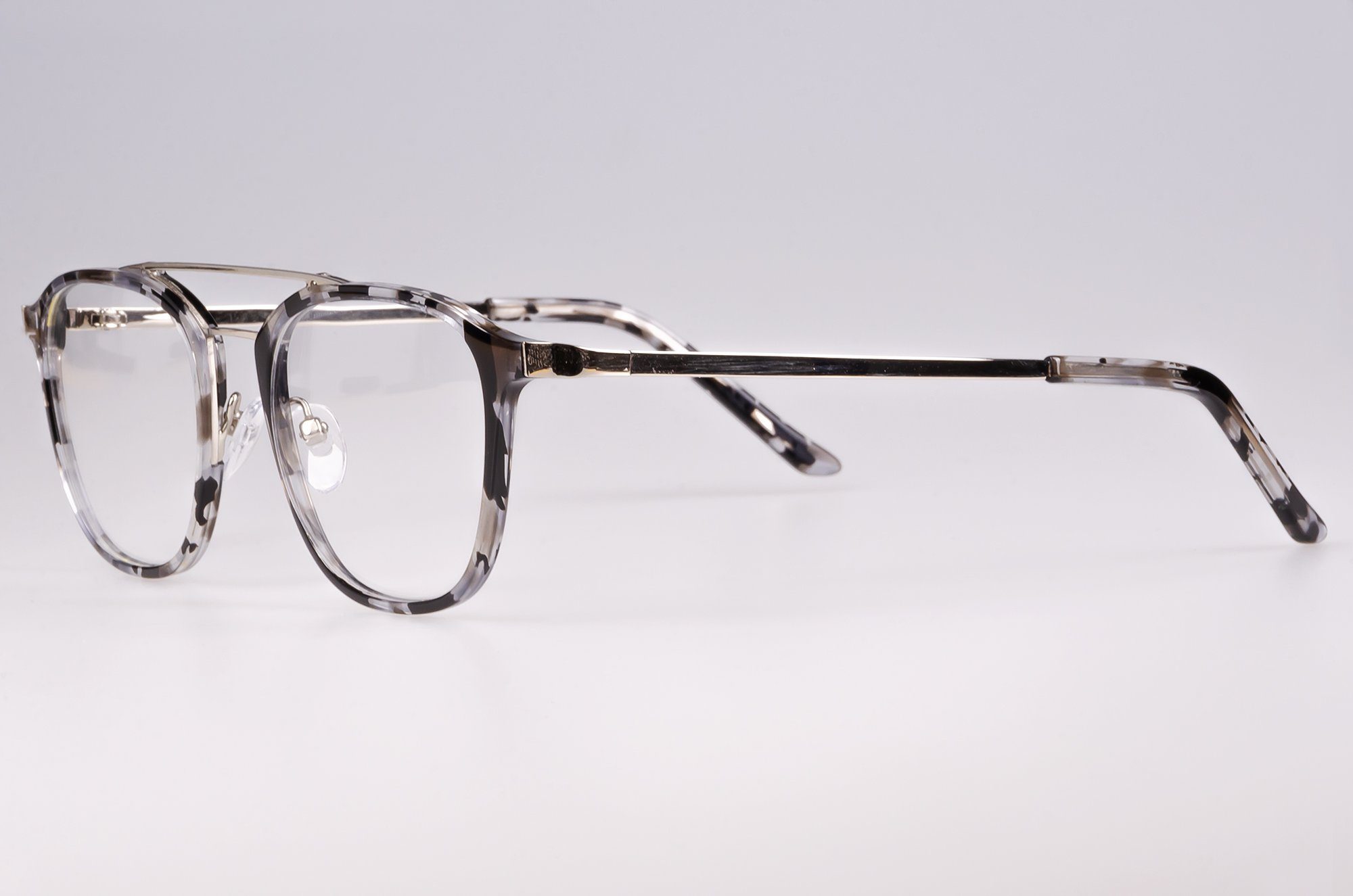 & Lesebrille - Grey-Havana mit Edison King Material-Mix Retrobrille Zen, Doppelsteg