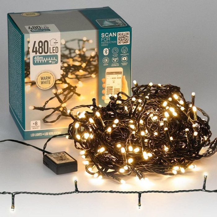 ECD Germany LED-Lichterkette LED Lichterkette für Weihnachten 48m warmweiß