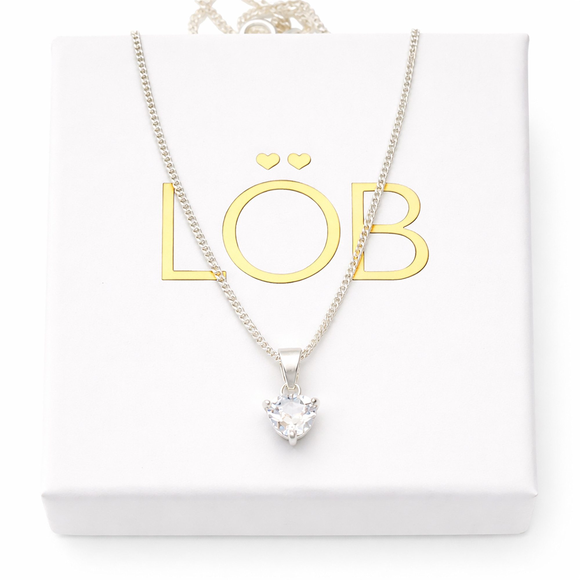 LÖB Kette mit Anhänger 925 Silber Halskette Trilliant Zirkonia Solitär Stei günstig online kaufen