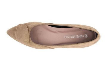 Andres Machado AM5541 Ante Beige Ballerina