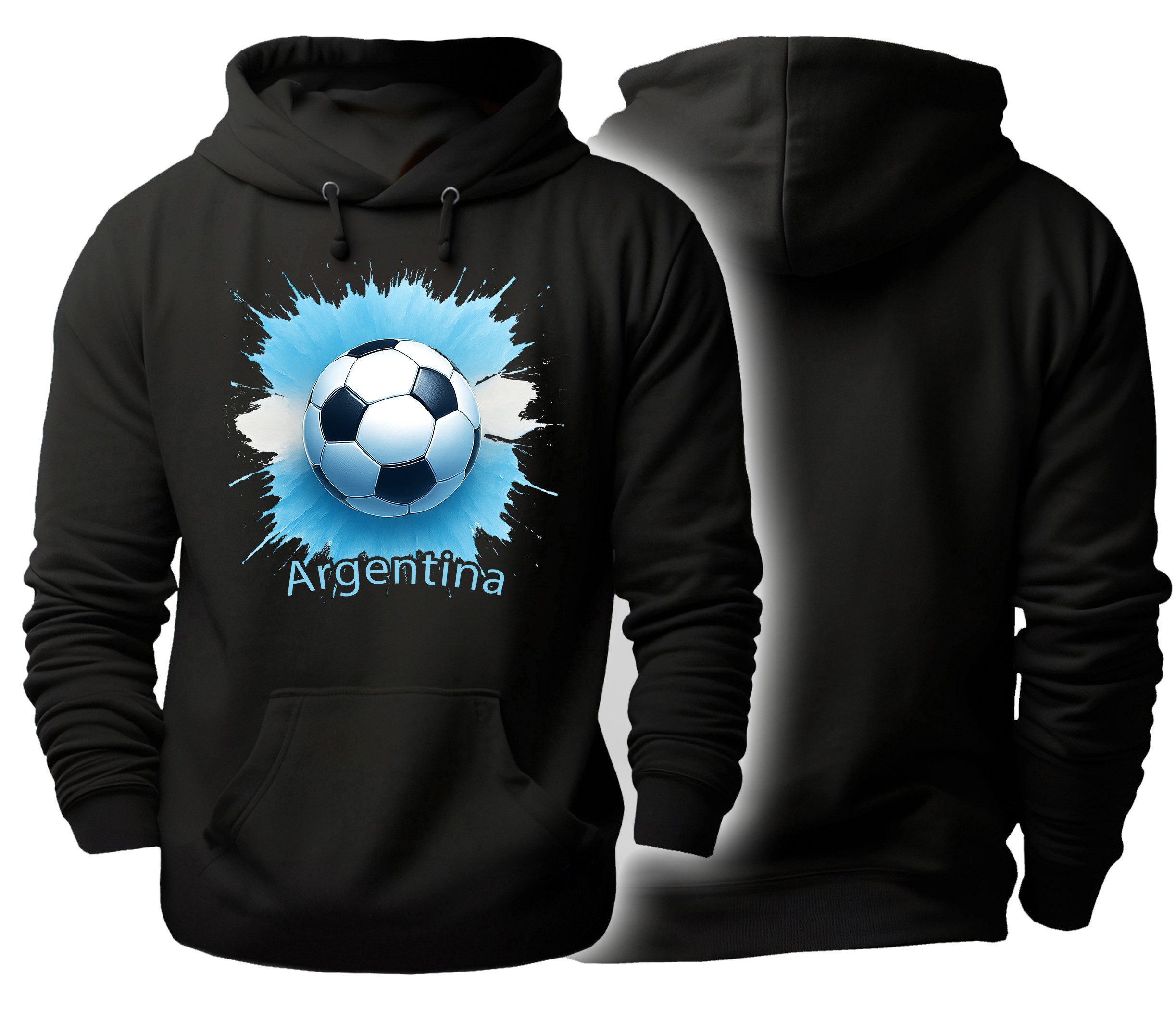 MyDesign24 Hoodie Fanhoodie Fussball Kapuzensweater Nationalmannschaft Kapuzenpulli Argentinien i670
