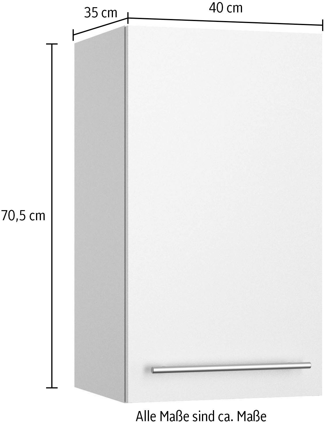 KOCHSTATION Hängeschrank KS-Bern2 Breite 40 cm, 1 Tür, 2 Einlegeböden – Bild 5 von 5