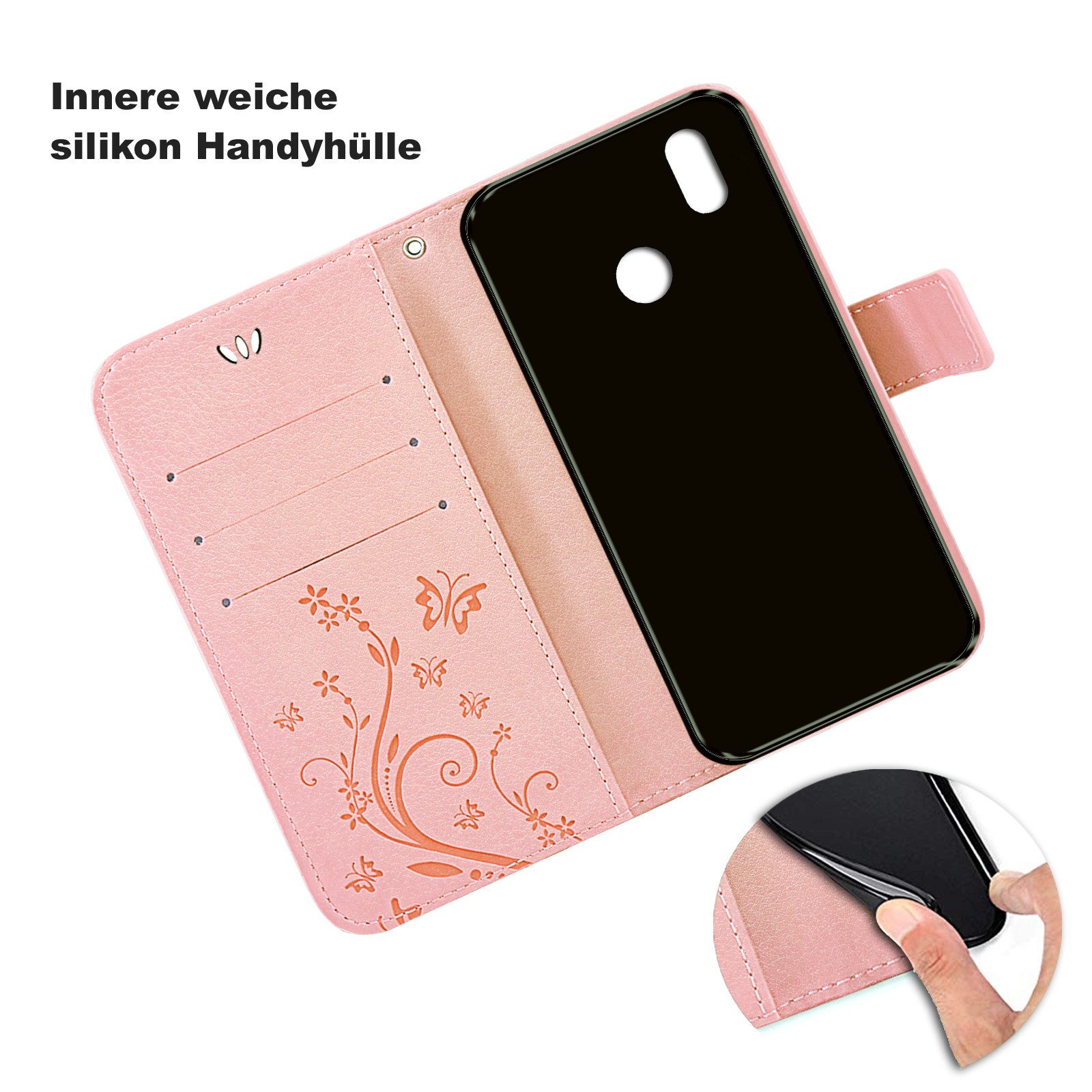 betterfon Handyhülle Handytasche für ZTE Blade A7 VitaBuchhülle, Wallet Case mit Kartenfächern Magnetverschluss und weicher Innenhülle