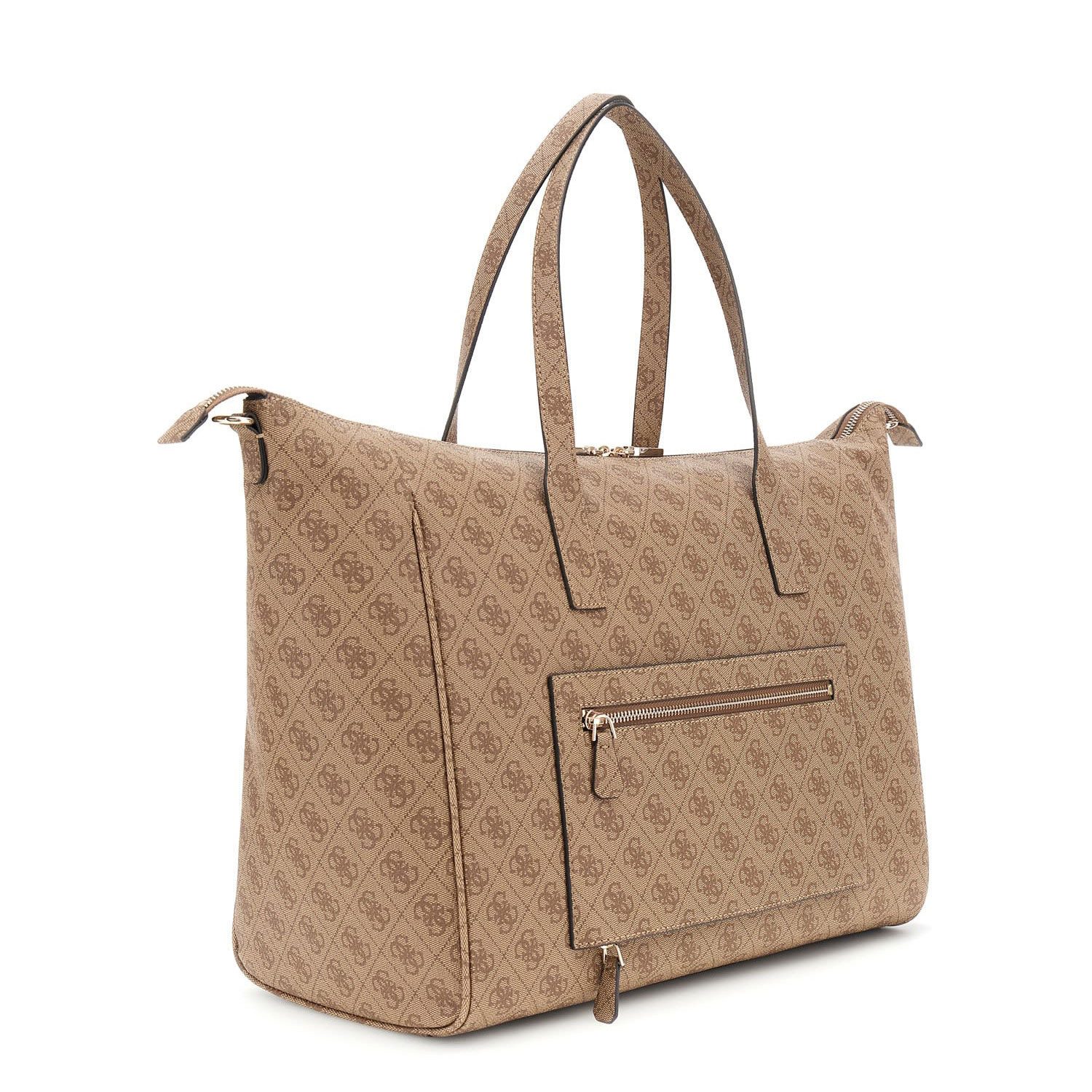 Guess Umhängetasche GUESS Weekender Shopper Latona Latte Logo (1, 1-tlg., 1)