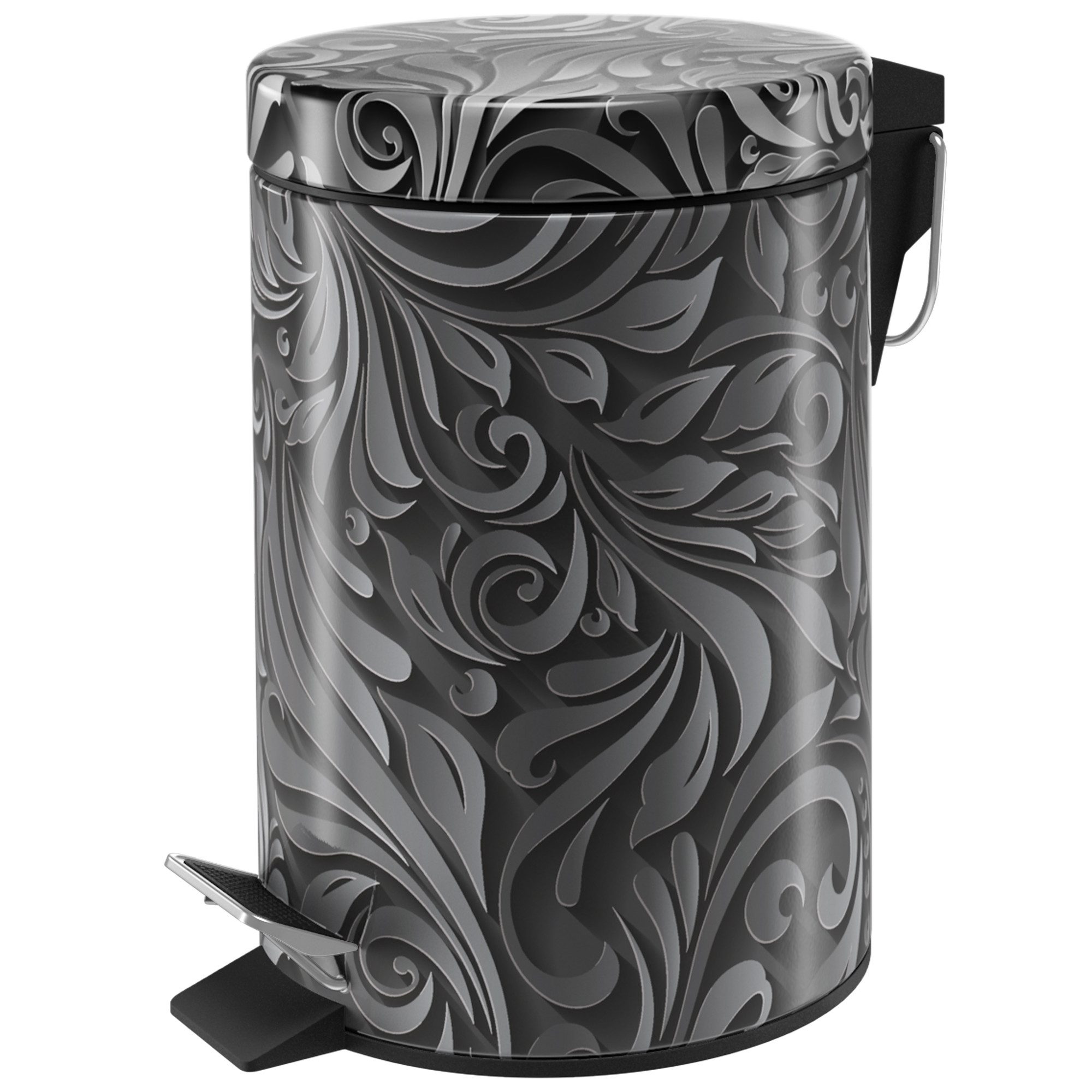 Sanilo Kosmetikeimer Floral, 3 Liter, Bad Mülleimer mit Absenkautomatik & Innenbehälter